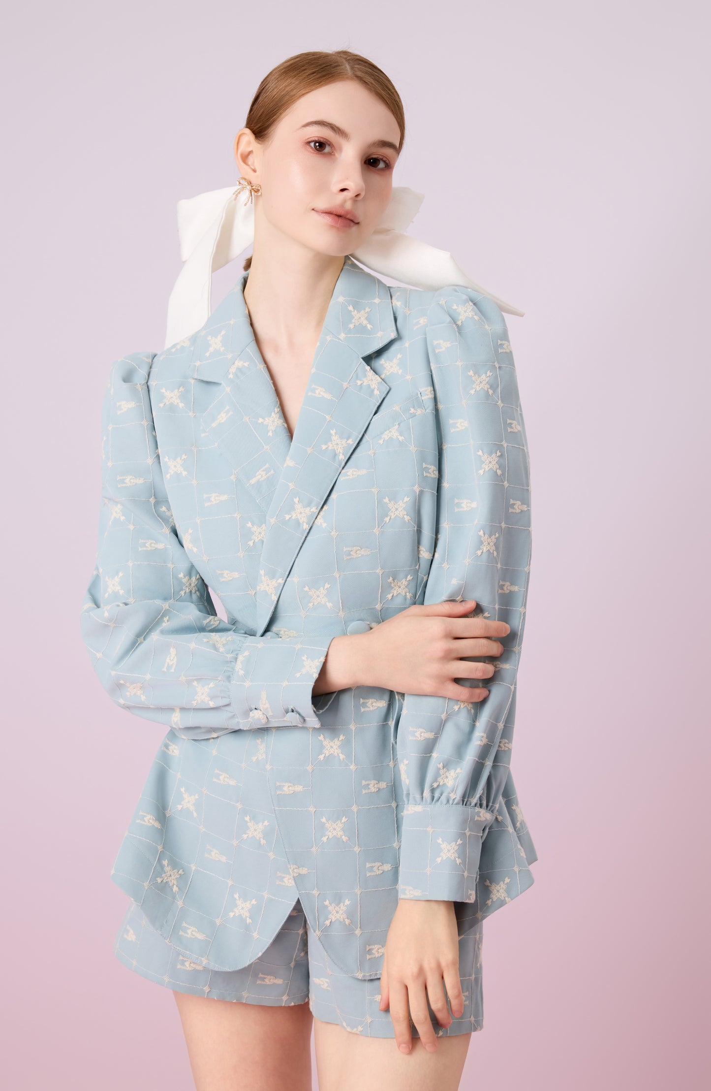 Jackalin Light Blue Single Breasted Blazer