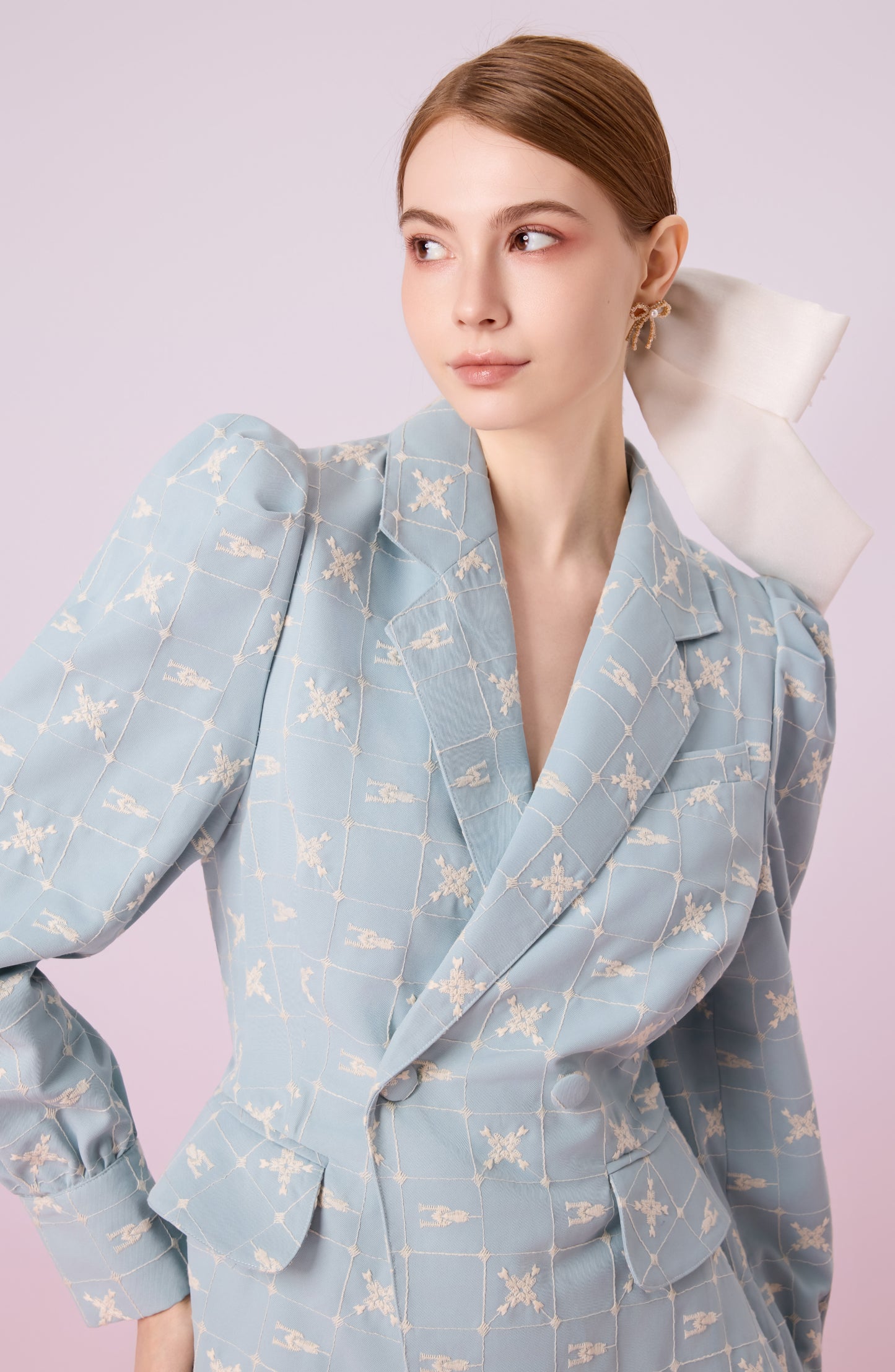 Jackalin Light Blue Single Breasted Blazer