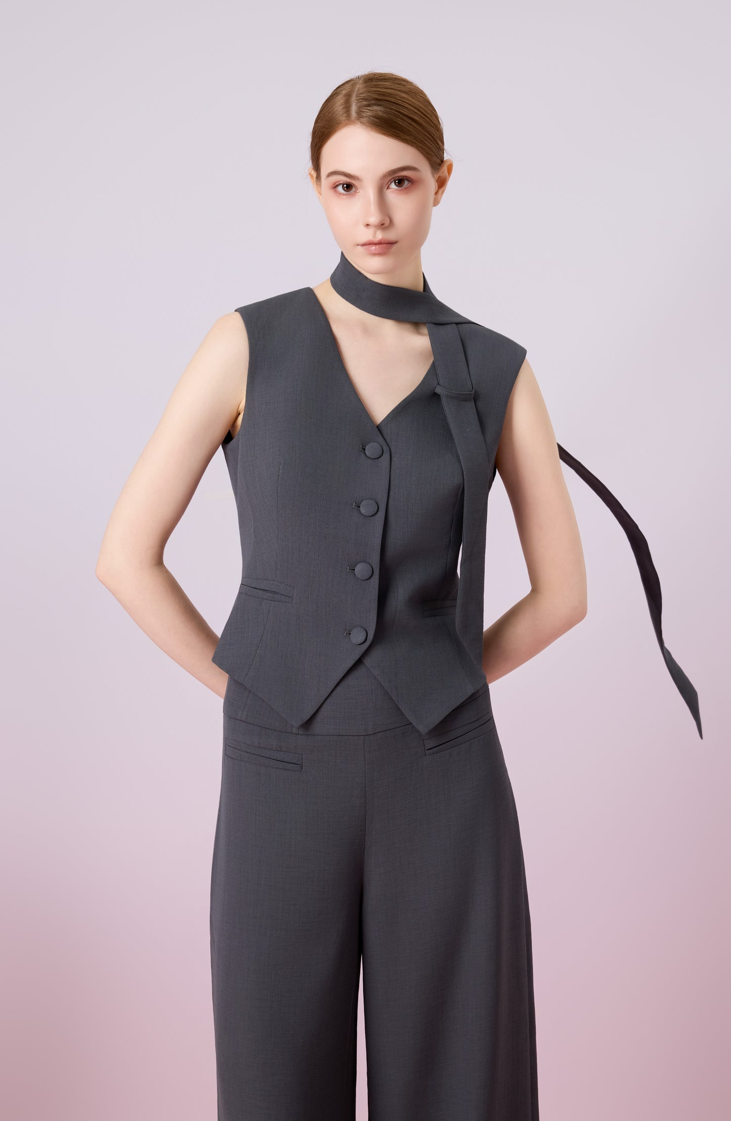 Janevra Dark Grey Adjustable Back Vest