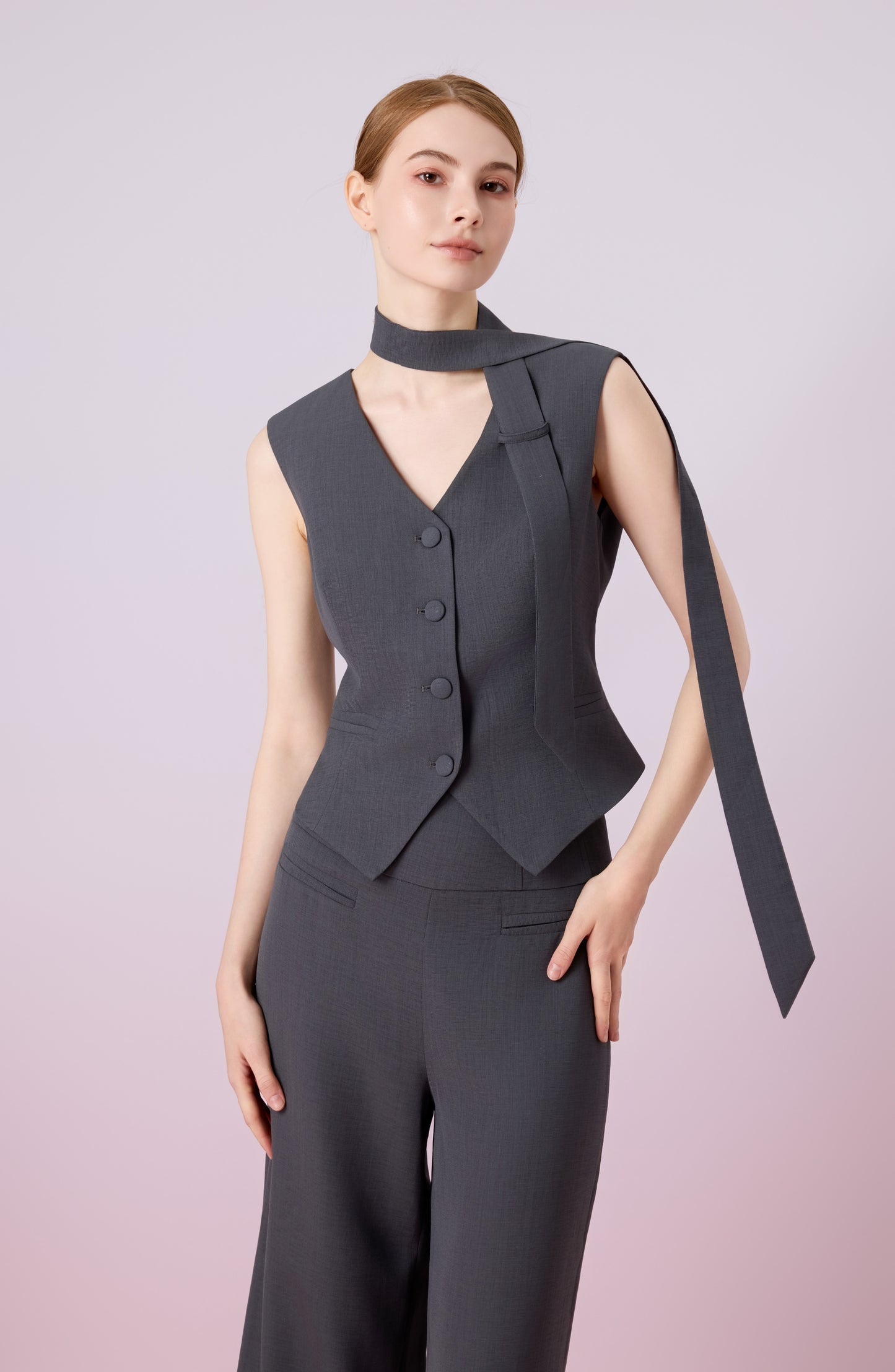 Janevra Dark Grey Adjustable Back Vest