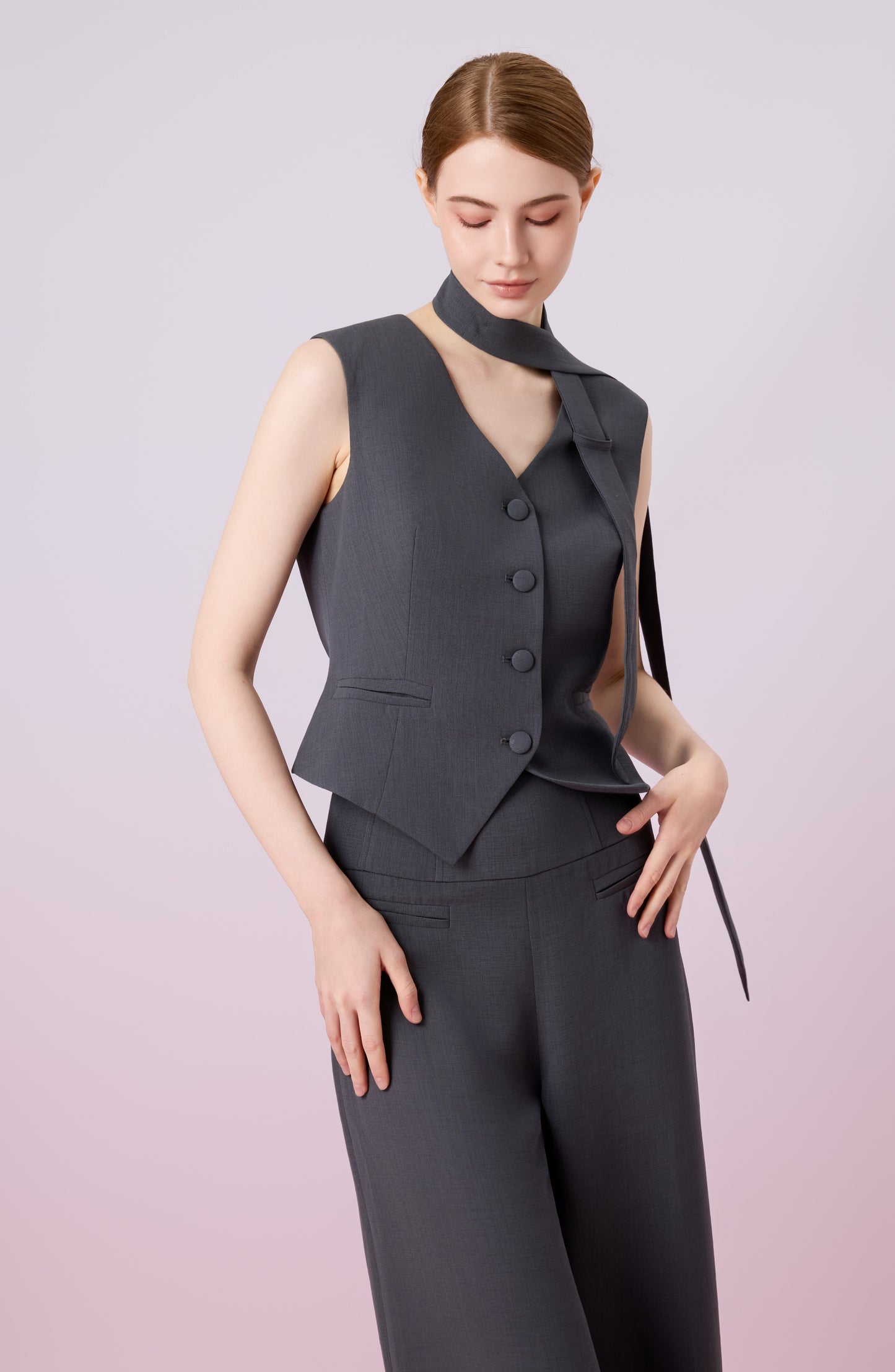 Janevra Dark Grey Adjustable Back Vest