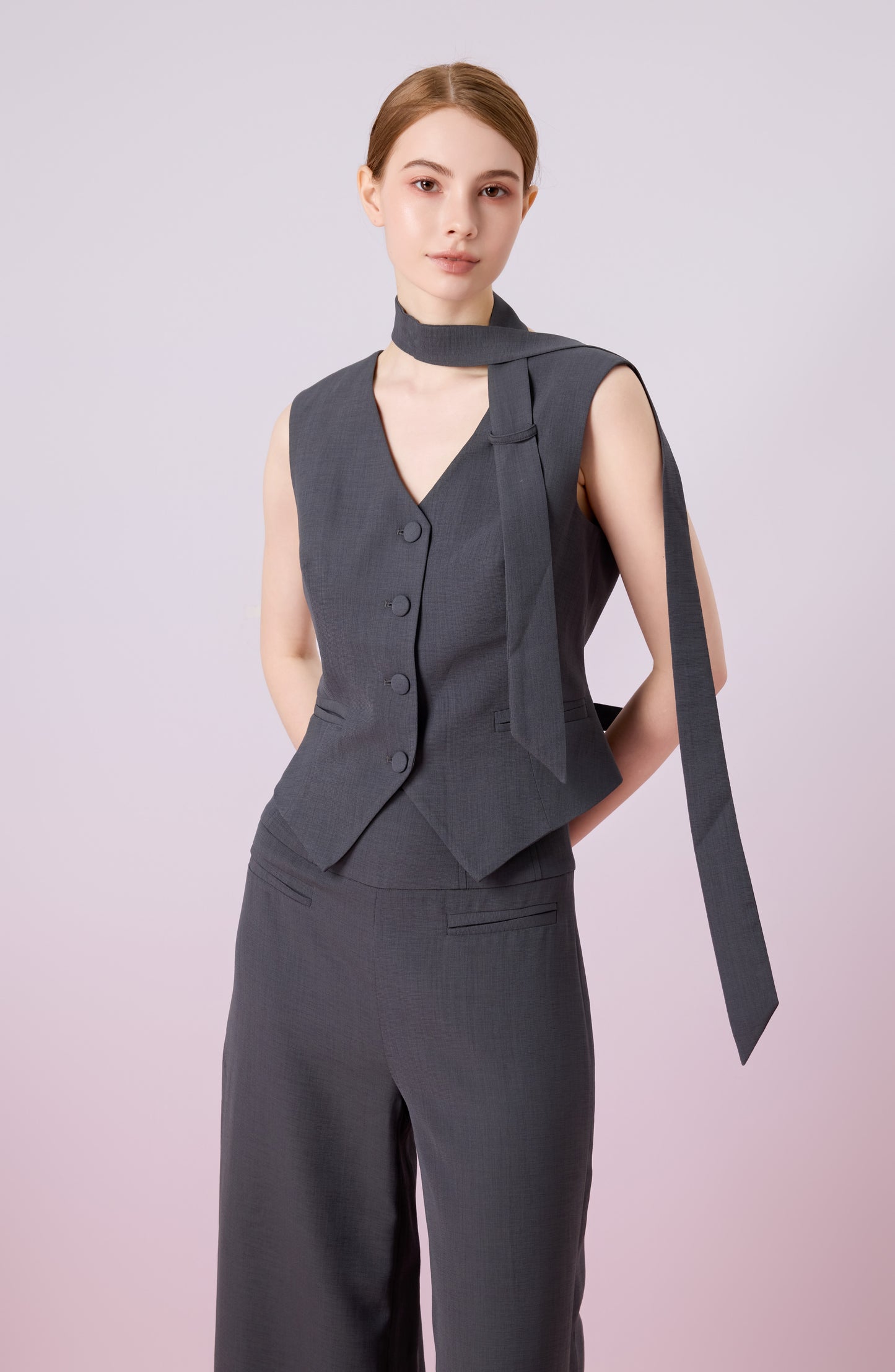 Janevra Dark Grey Adjustable Back Vest