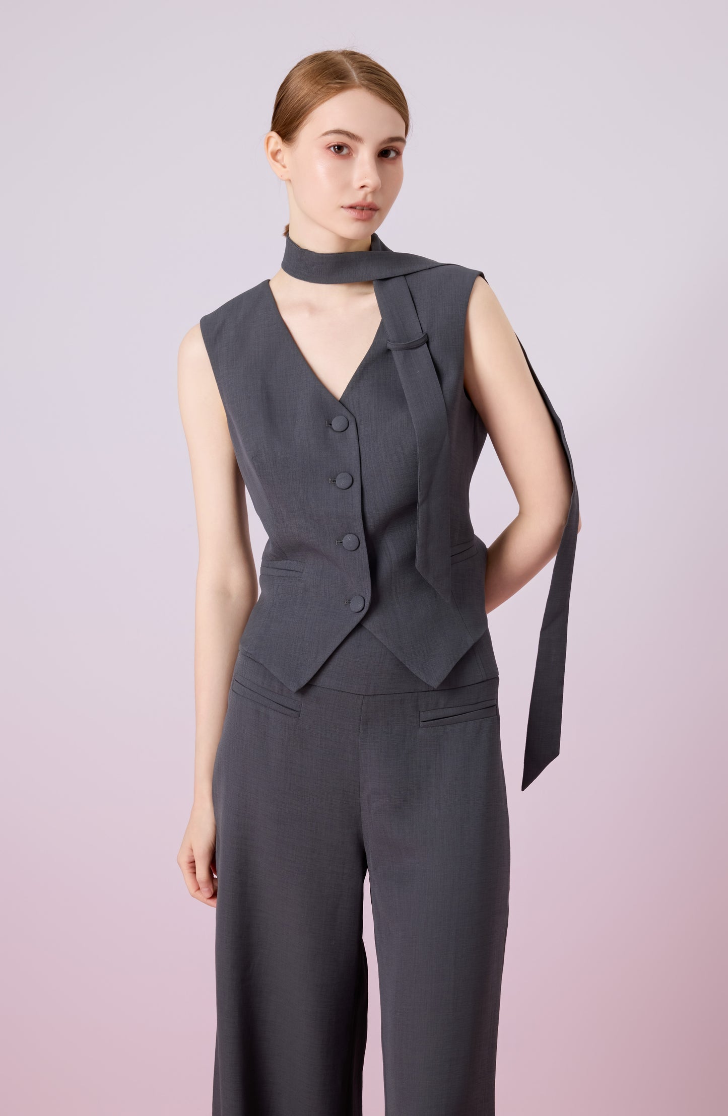 Janevra Dark Grey Adjustable Back Vest