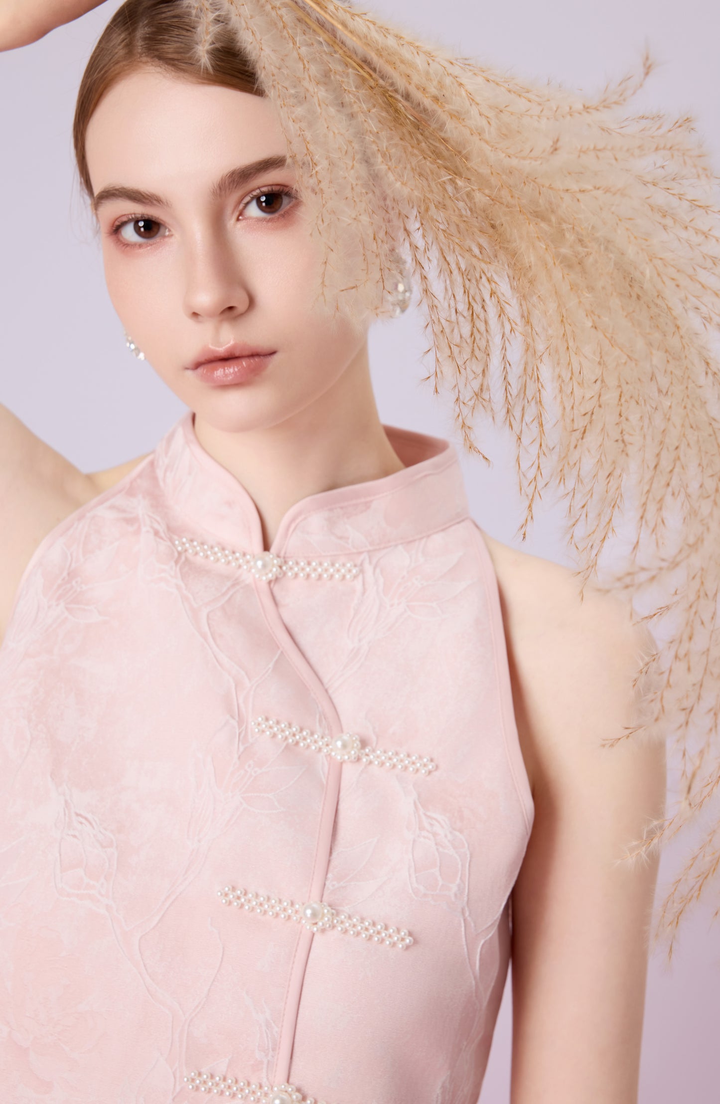 Galiena Pink Rose Cheongsam Top