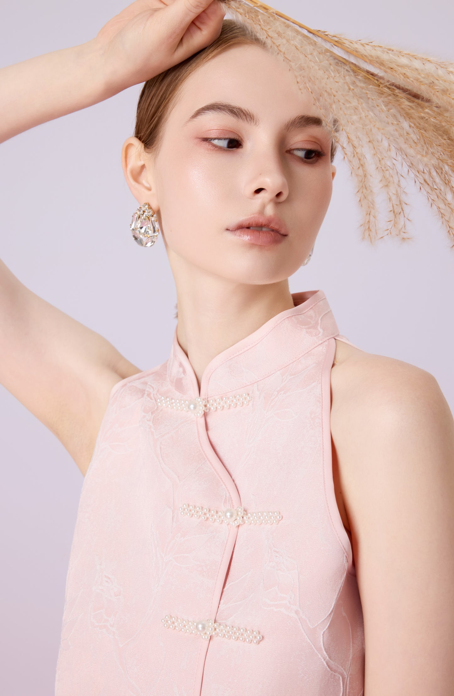 Galiena Pink Rose Cheongsam Top