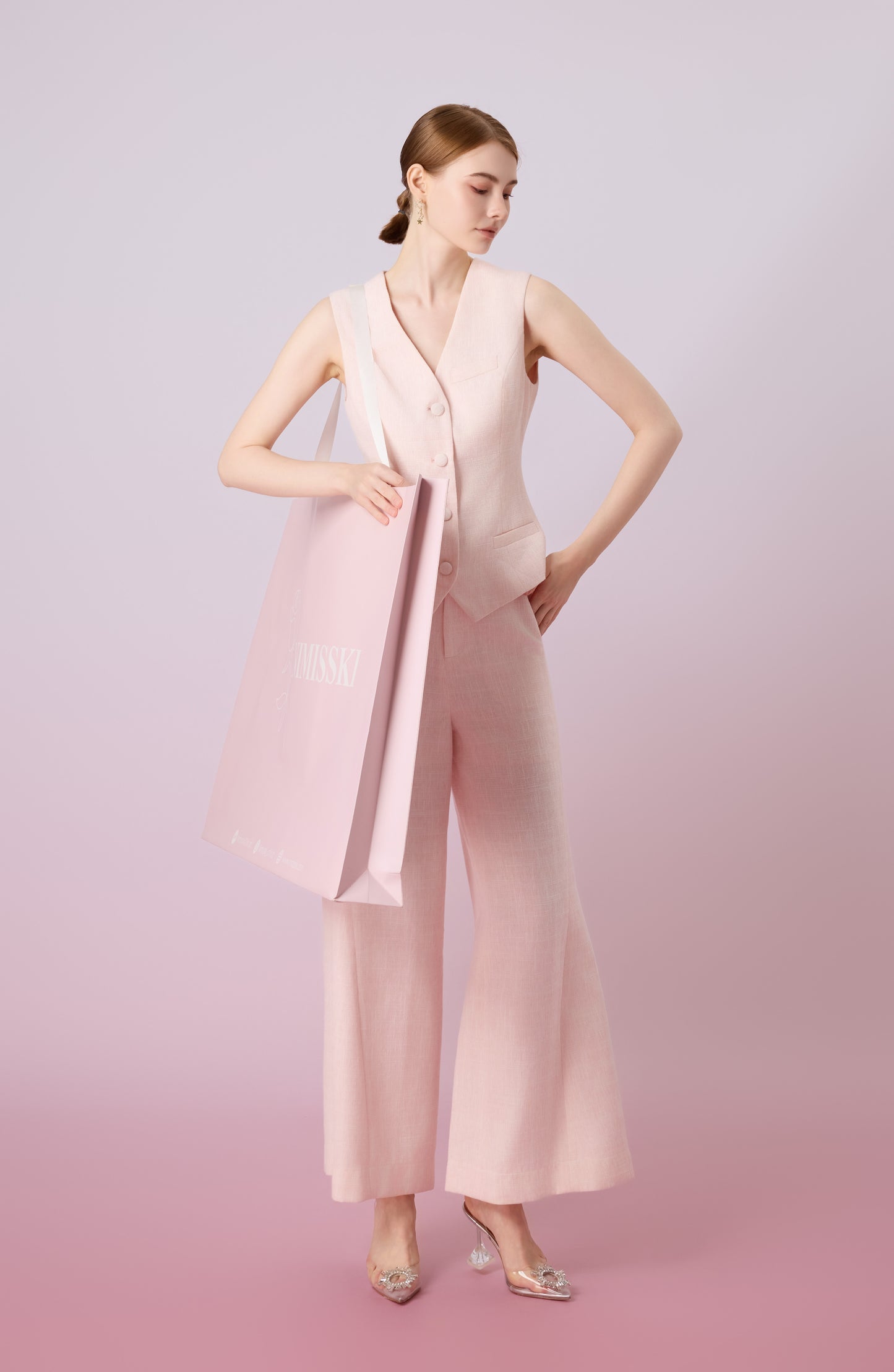 Jessamine Brush Pink Button-Up Vest