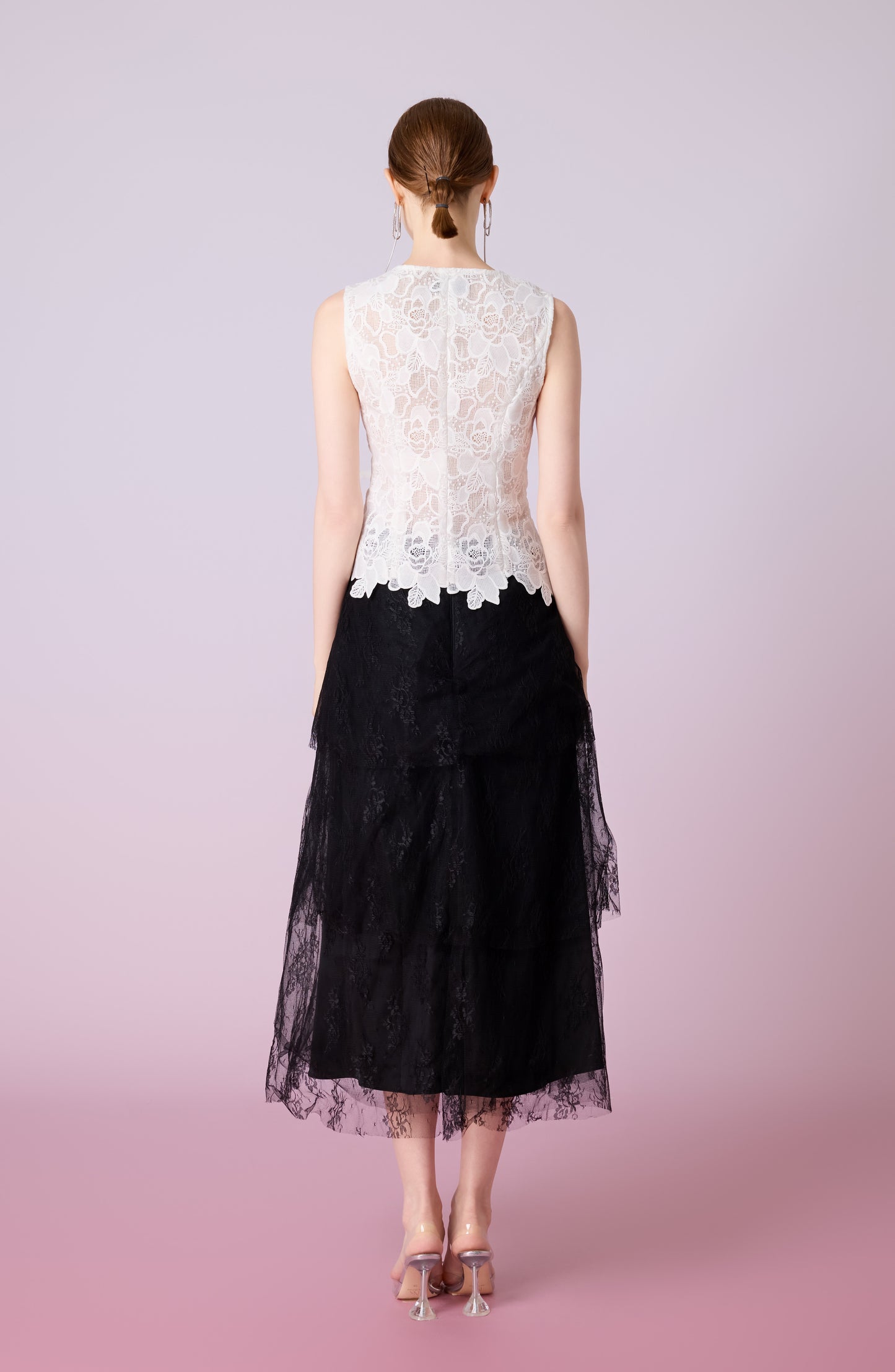 Jacquenetta White Lace Vest Top