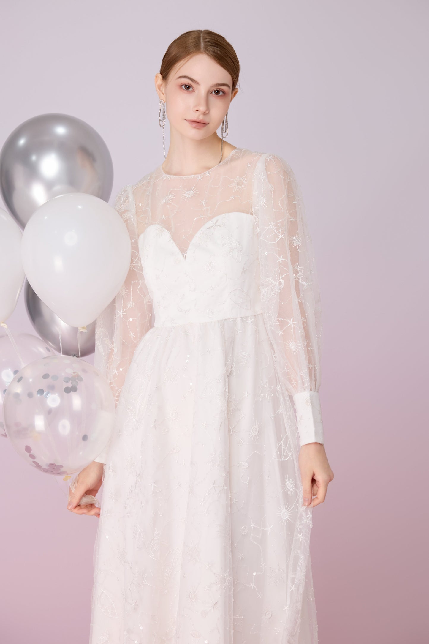 Gill White Unicorn Long Dress