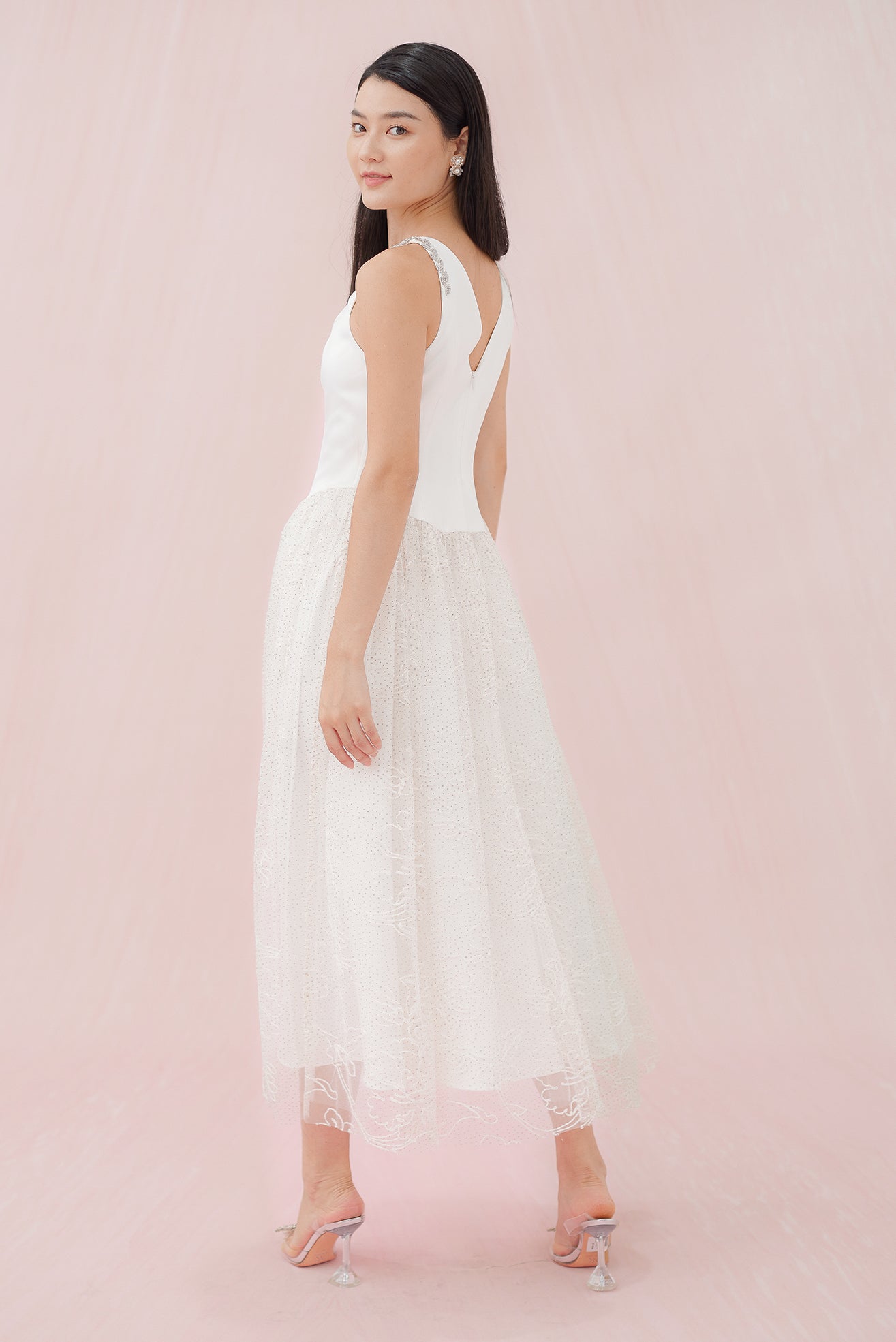 Giselle Dusky White Dress - Nimisski