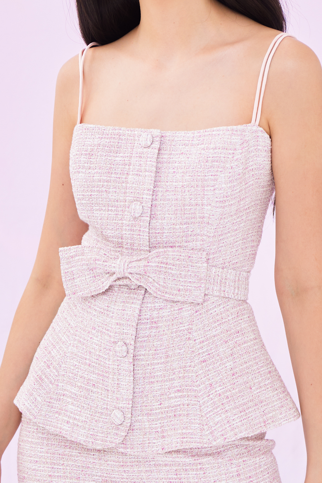 Genever Pink Tweed Top