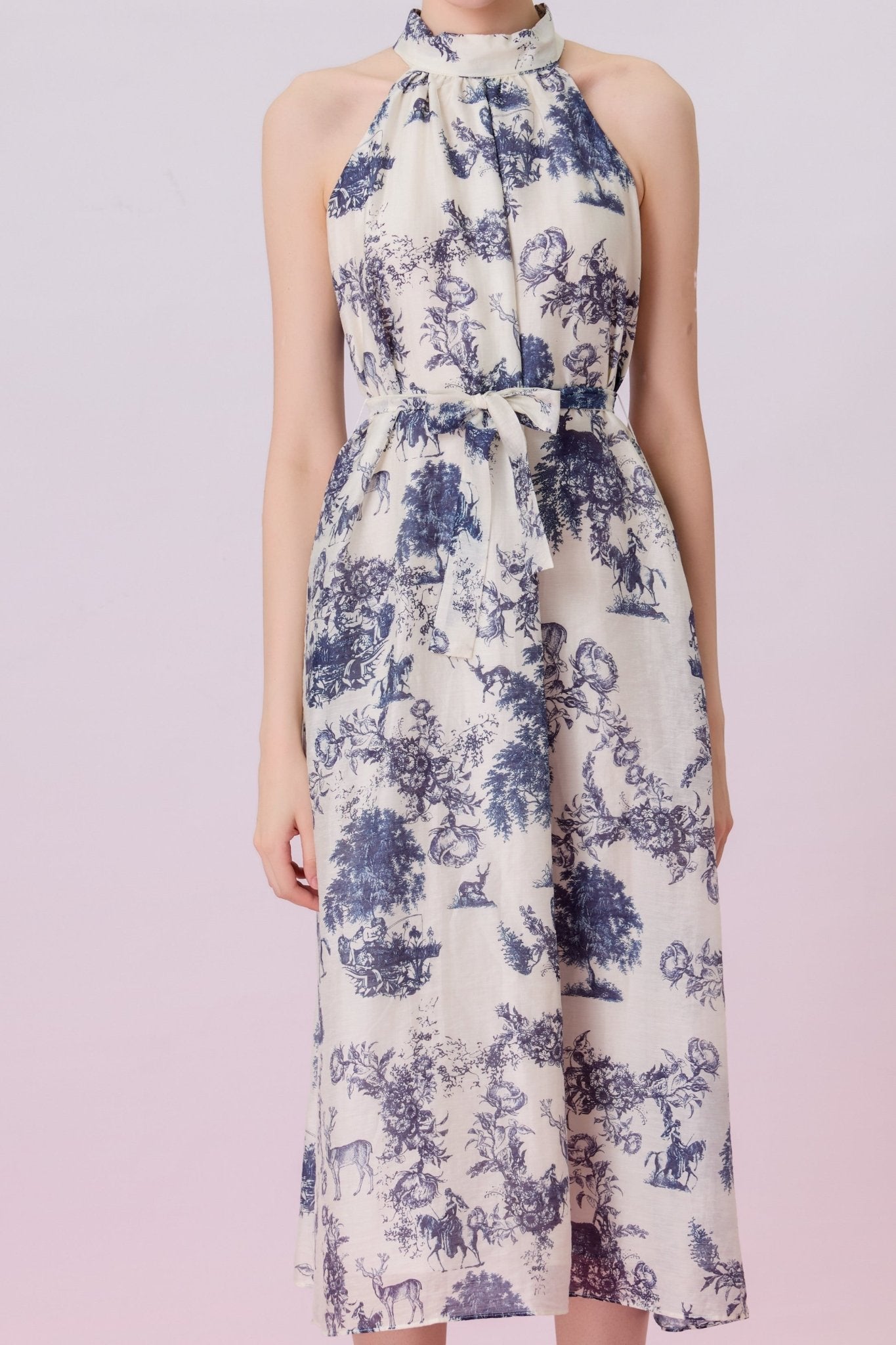 Geertruida Animal Print In White Dress - Nimisski