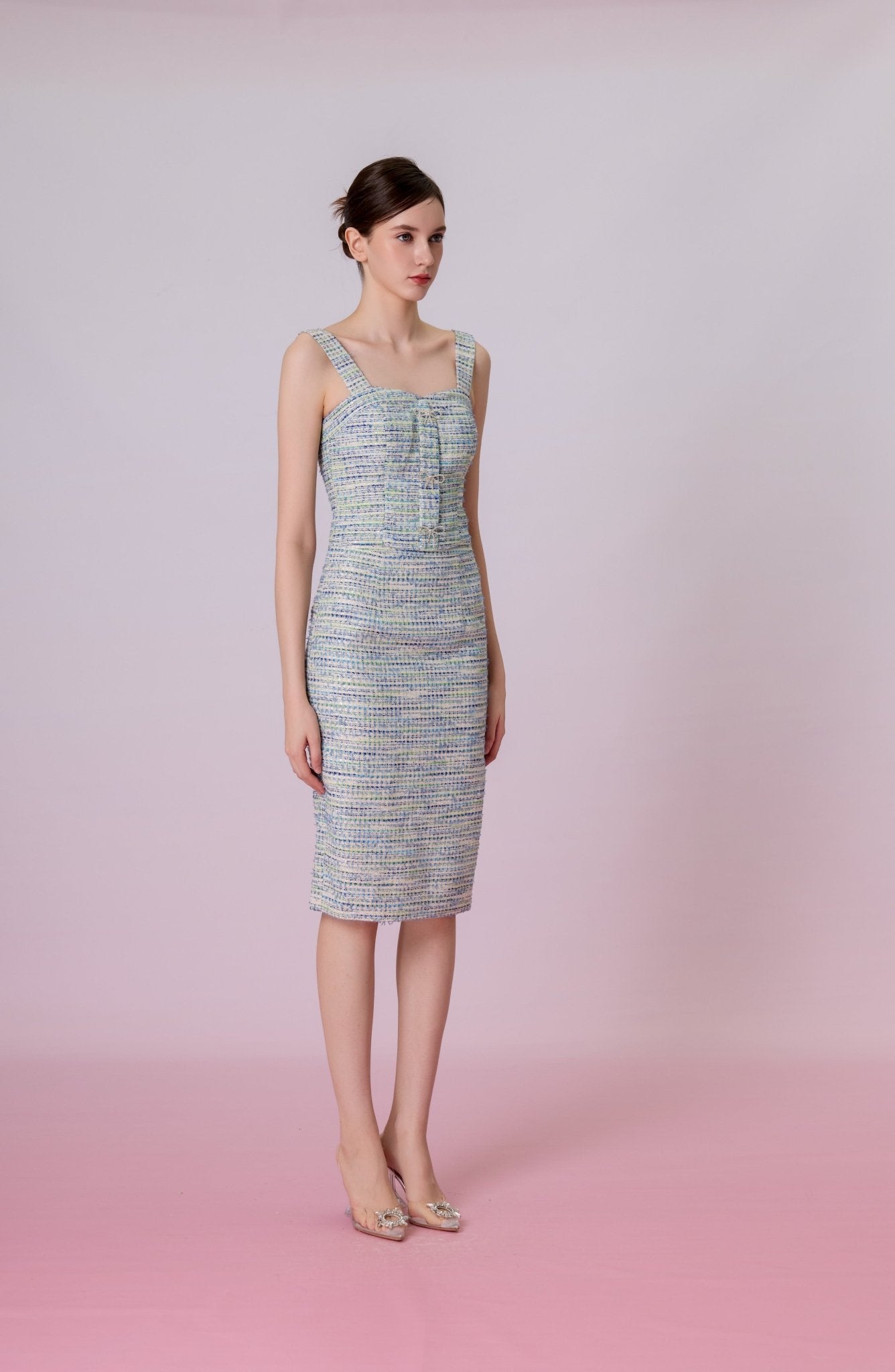 Glenice Mint Green Tweed Strap Top - Nimisski
