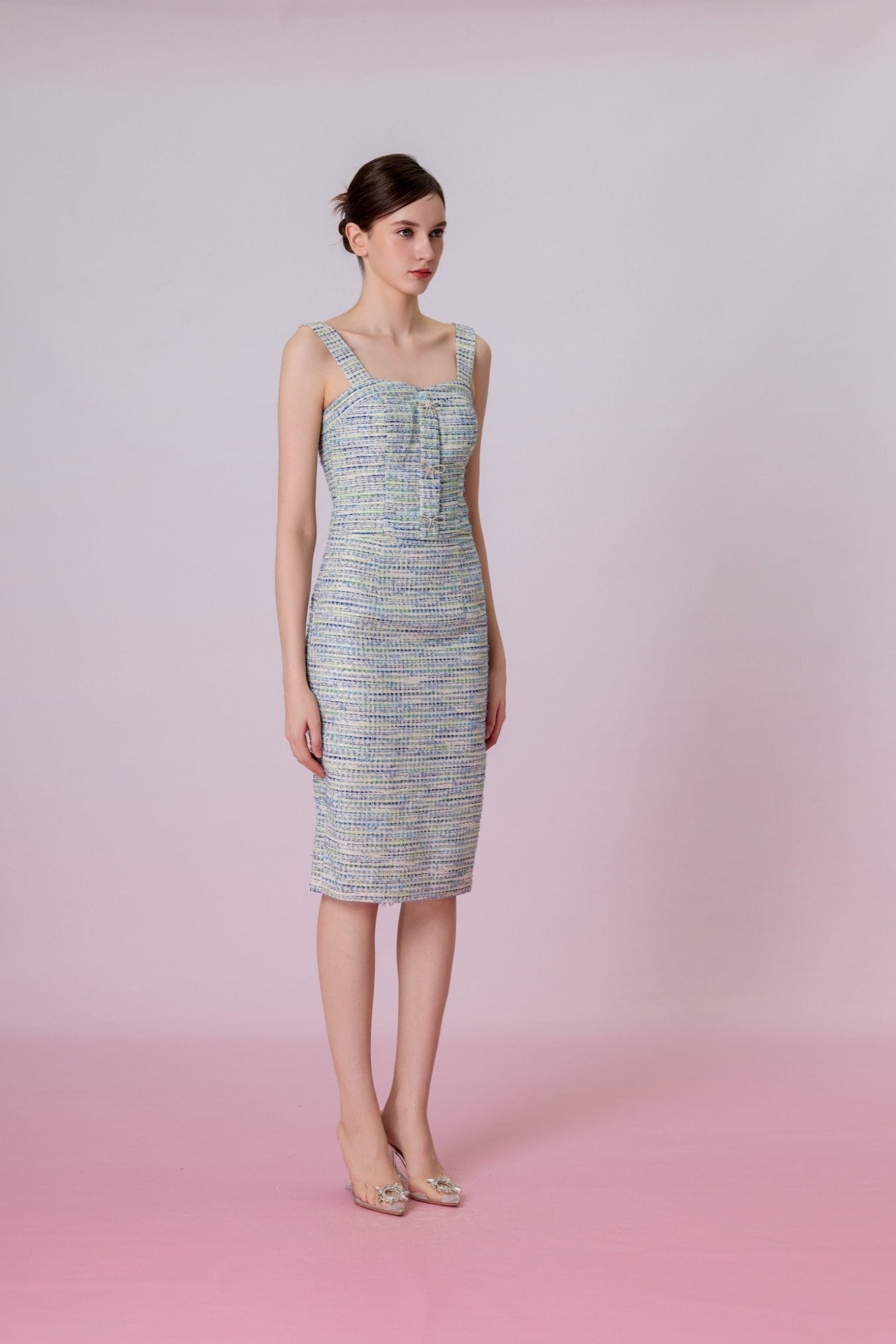 Glenice Mint Green Tweed Skirt - Nimisski