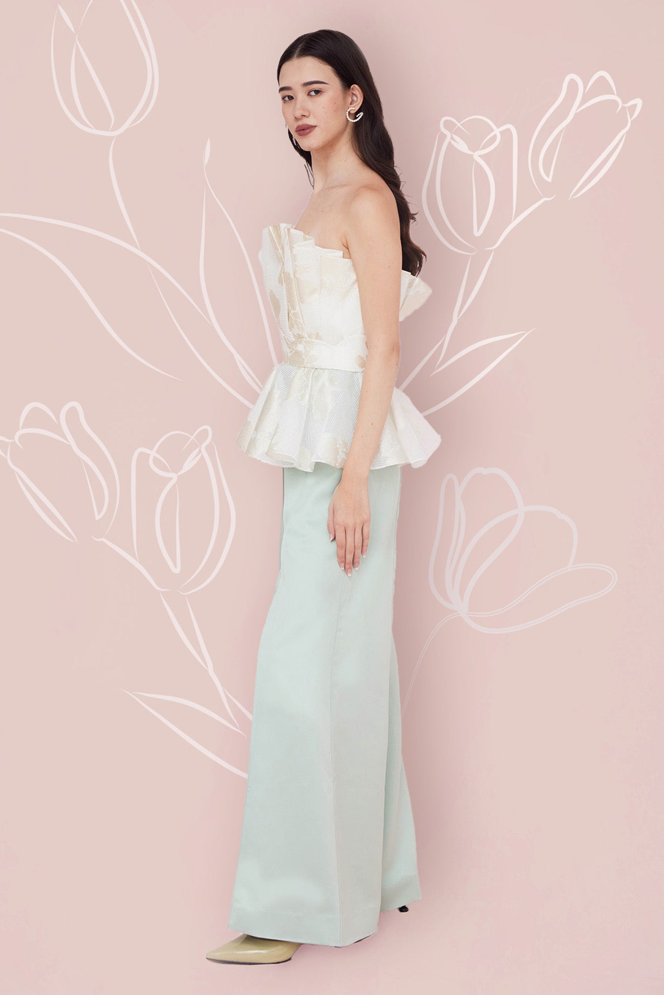 Margot White Flower Bustier Top - Nimisski