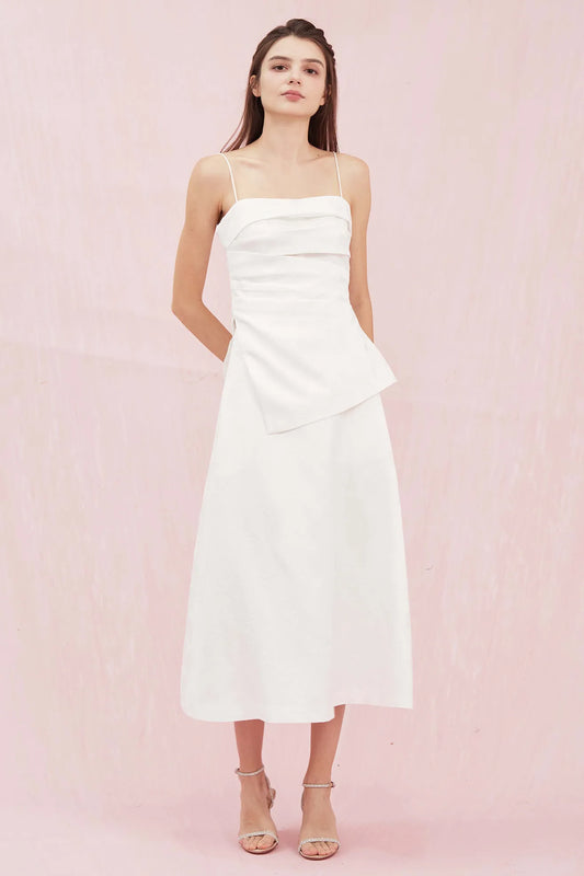 Azure White Jacquard A - line Skirt - Nimisski