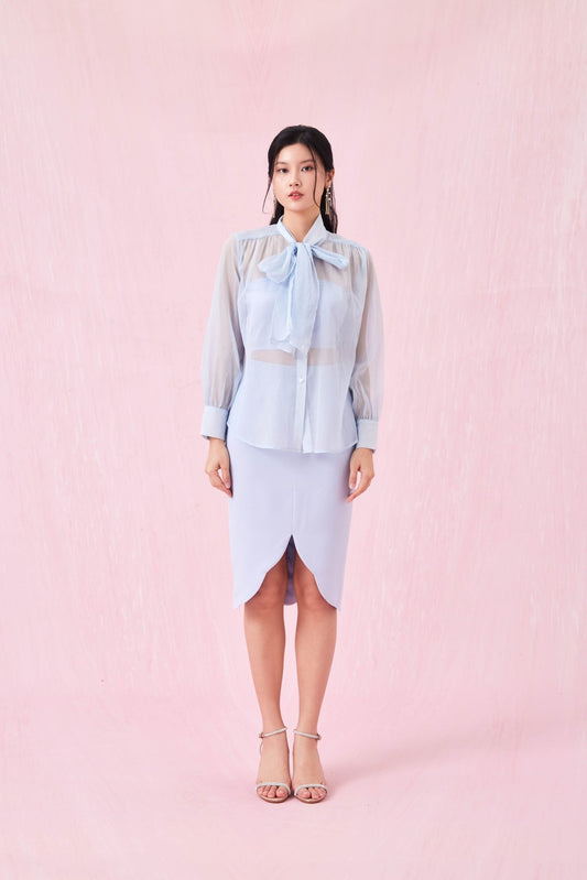 Caliste Blue Pencil Skirt - Nimisski