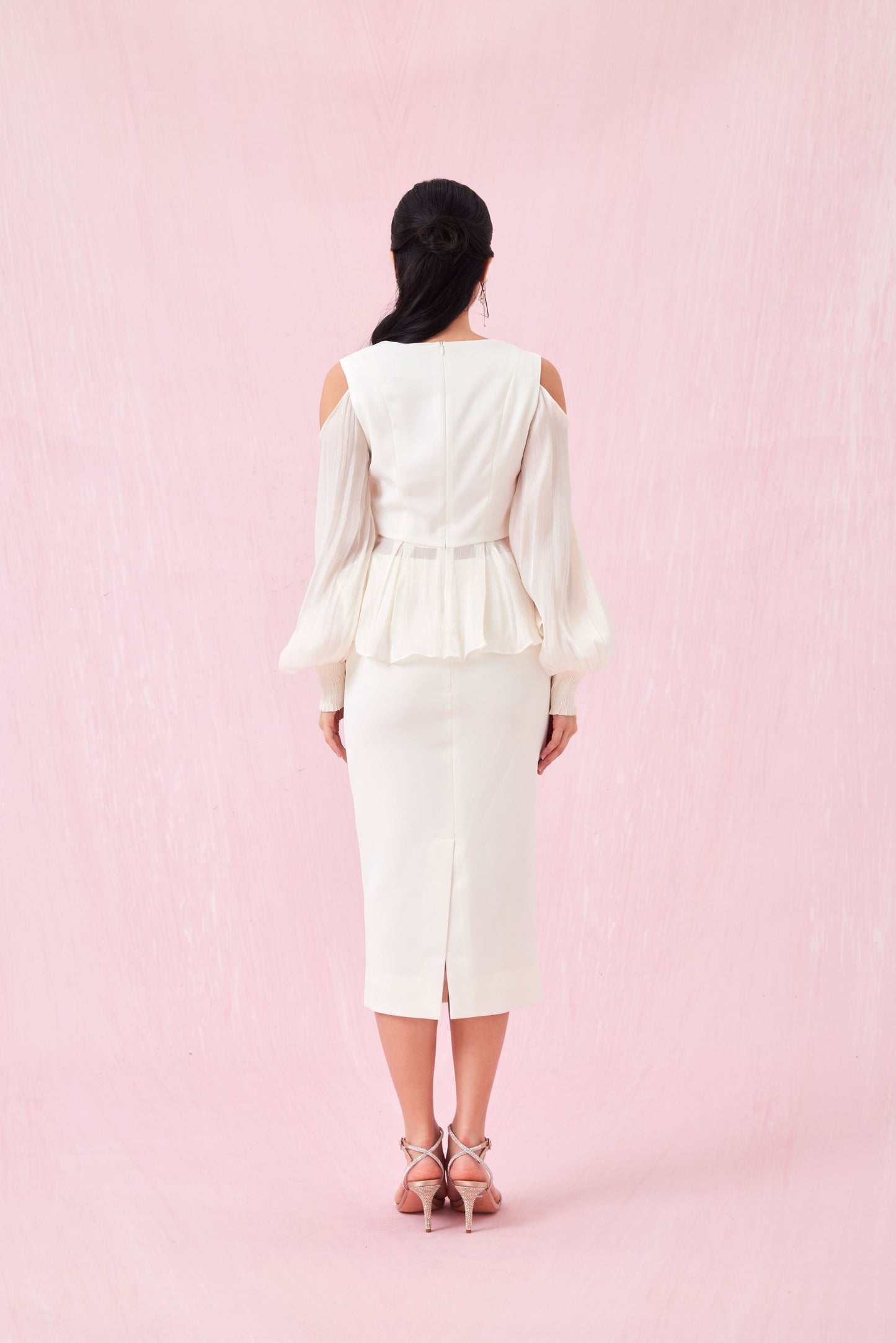 Ghalia Beige Midi Skirt