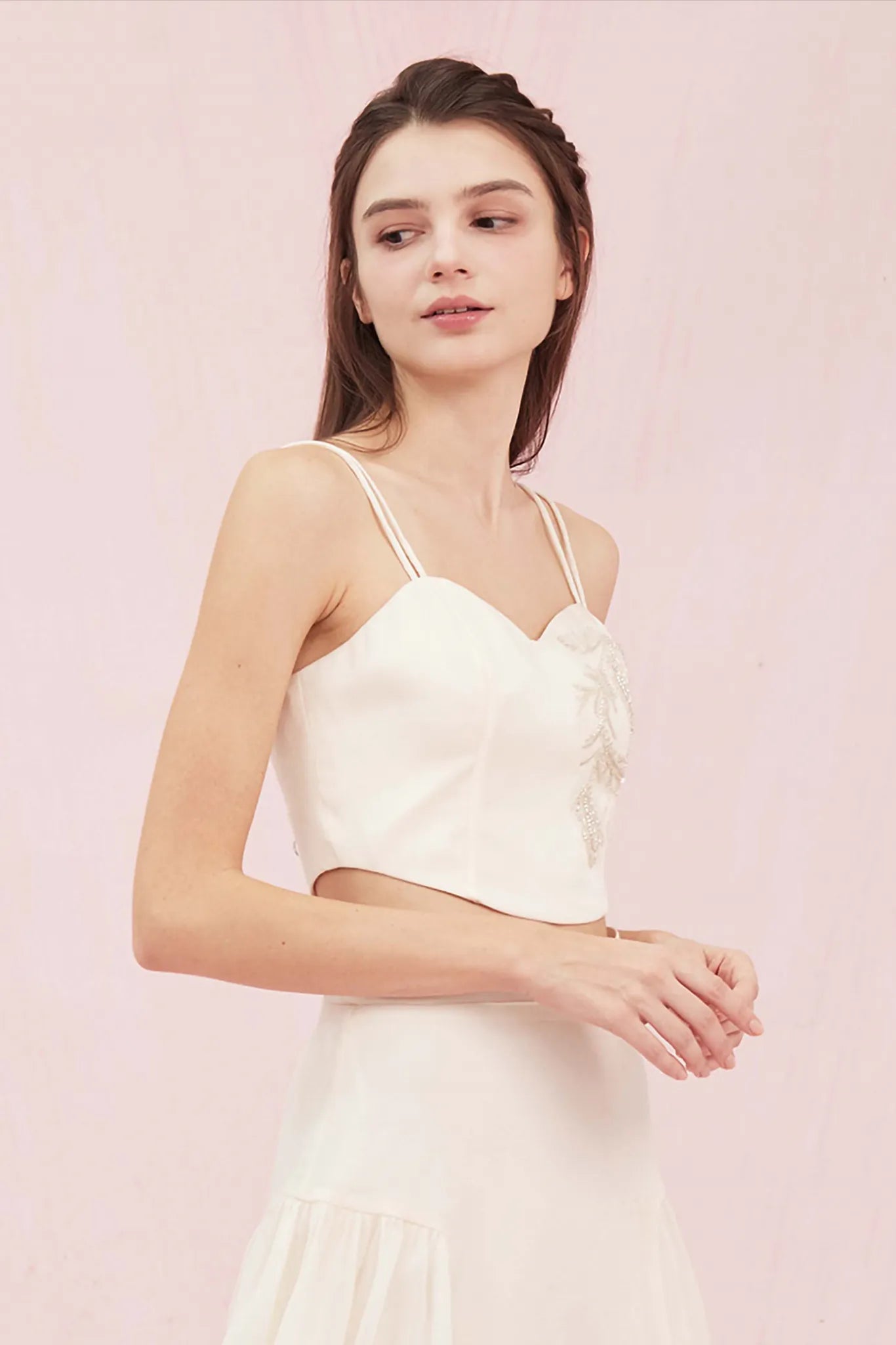 Begonia Cream Organza Strap Top - Nimisski
