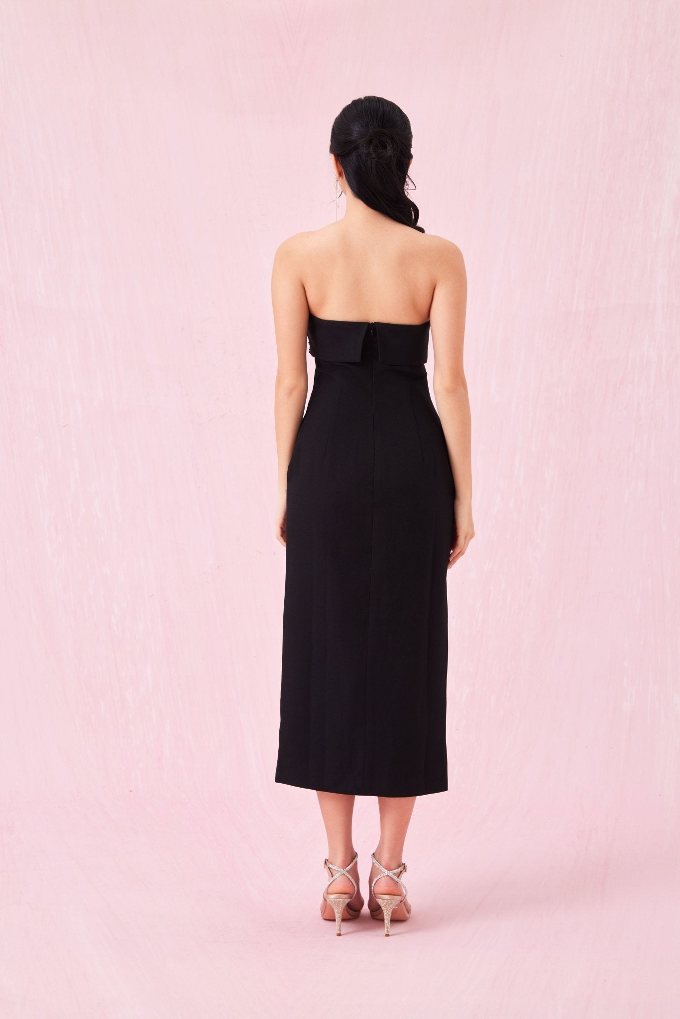 Brier Black Midi Tube Dress - Nimisski