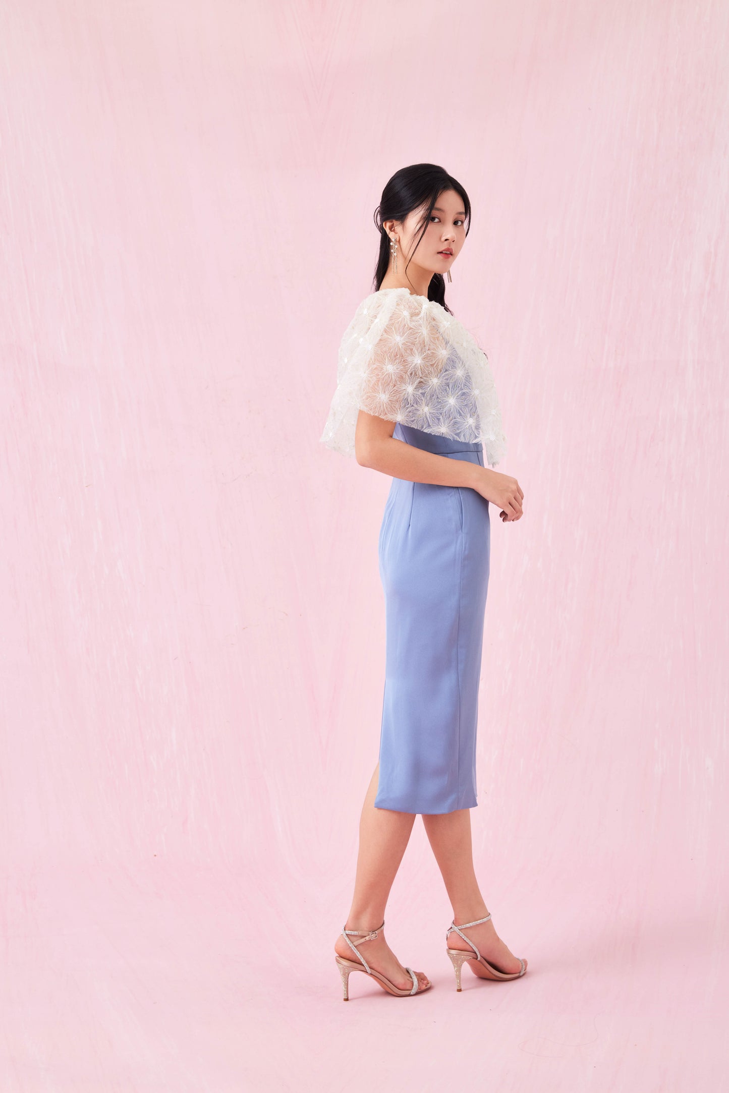 Carressa Blue Spag Midi Dress