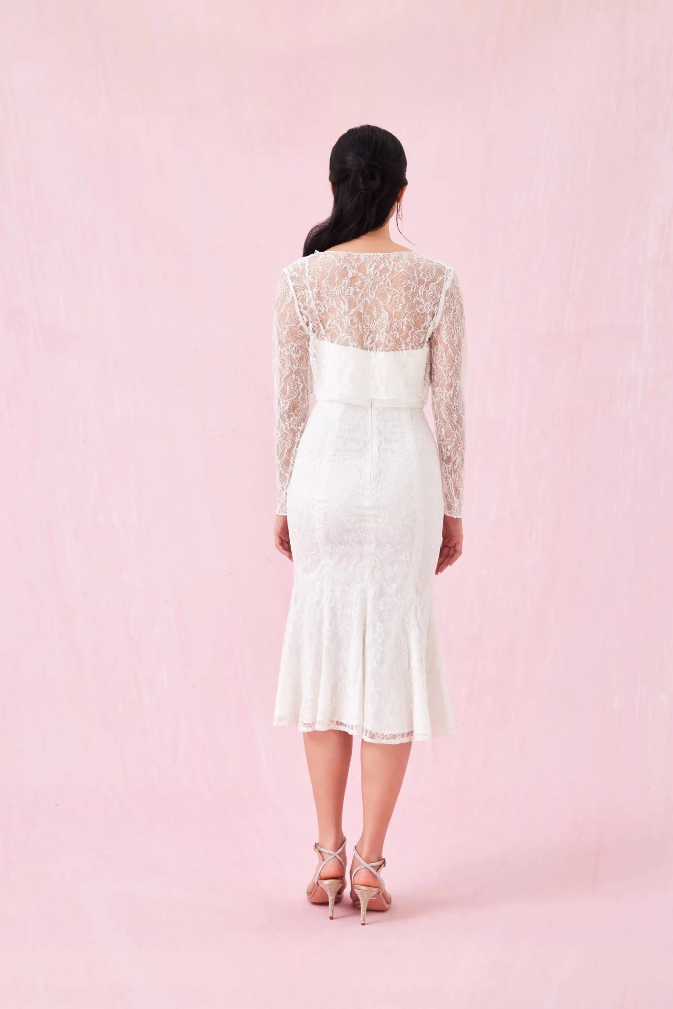 Antoinette White Lace Mermaid Dress - Nimisski