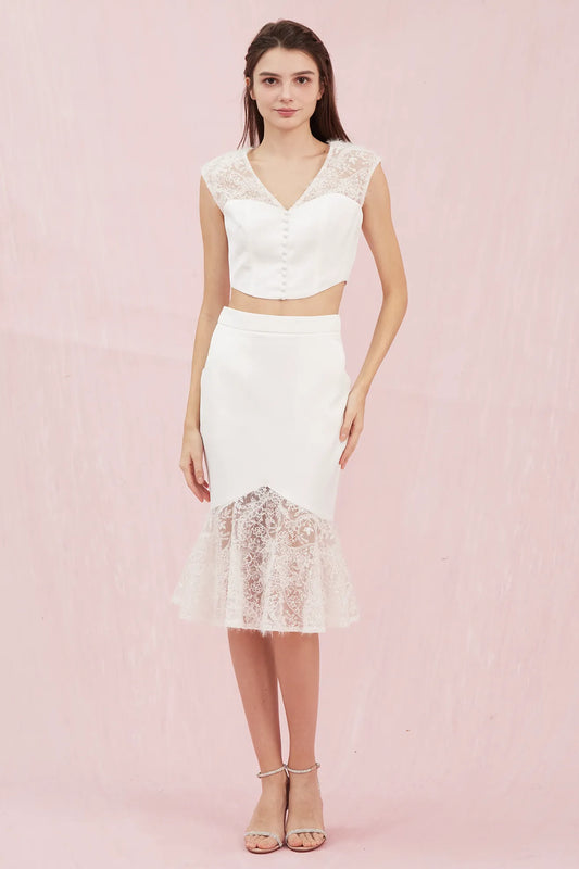 Geena White Lace Skirt - Nimisski