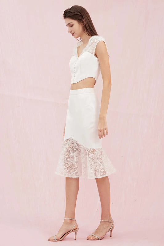 Geena White Lace Skirt