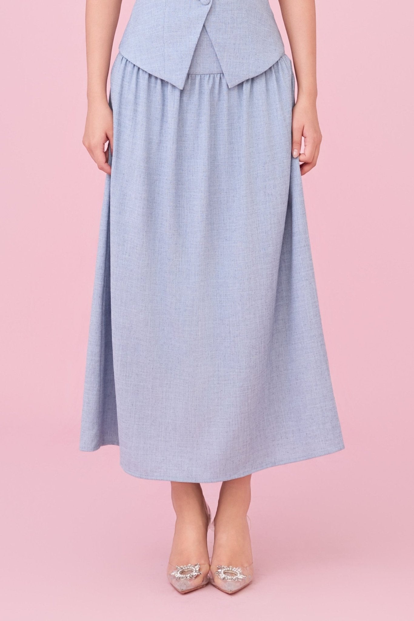 Cheerish Light Blue A - Line Skirt - Nimisski