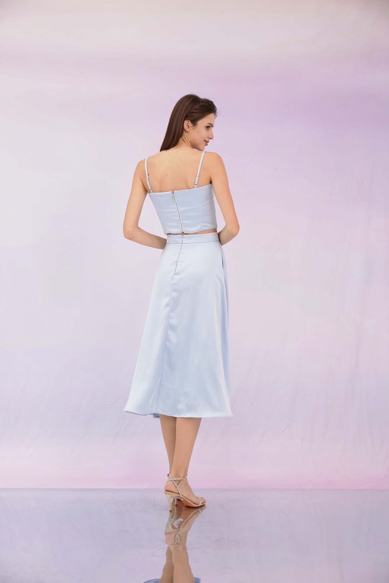 Jennifer Light Blue A-line Skirt