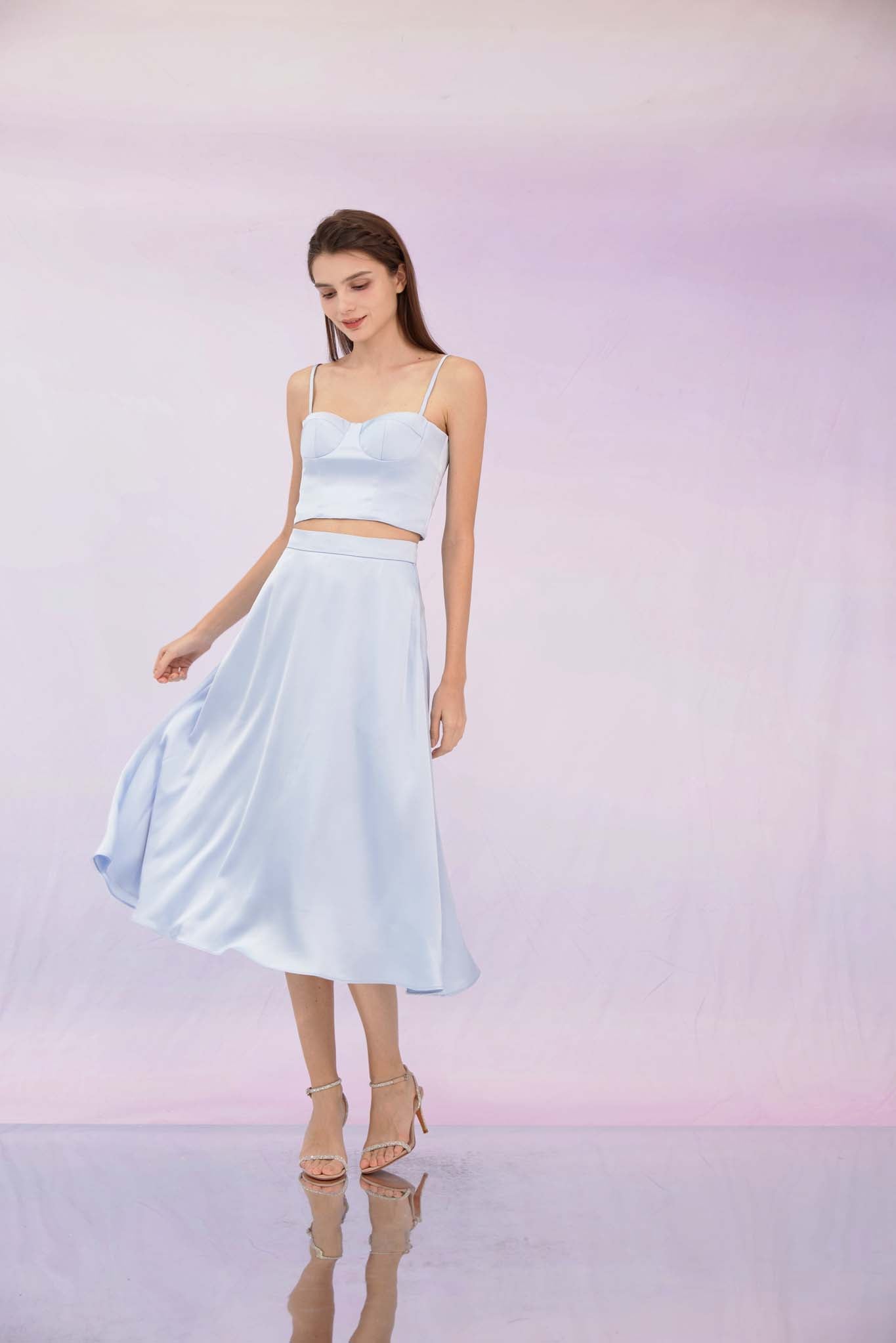 Jennifer Light Blue A-line Skirt