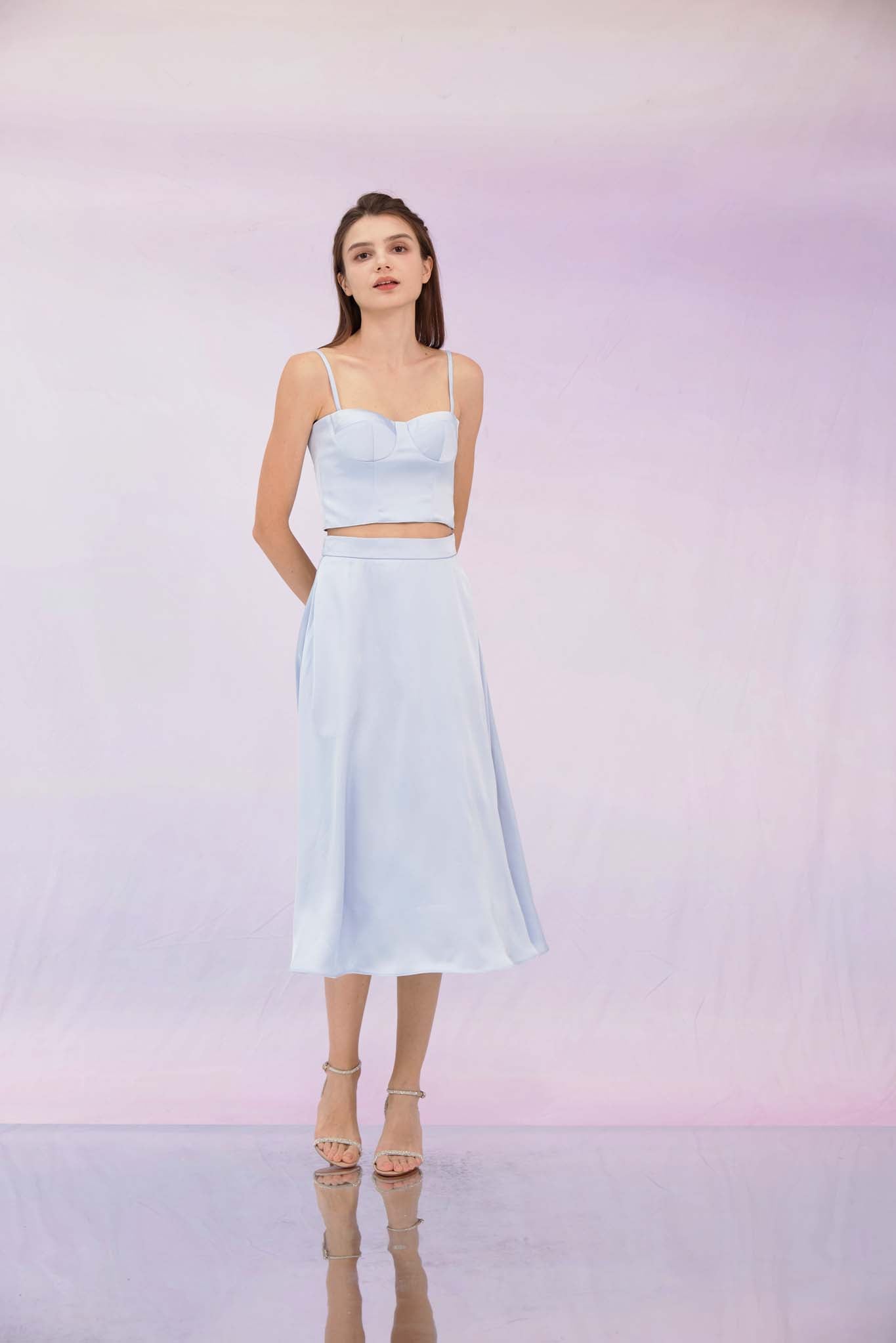 Jennifer Light Blue Bustier Top