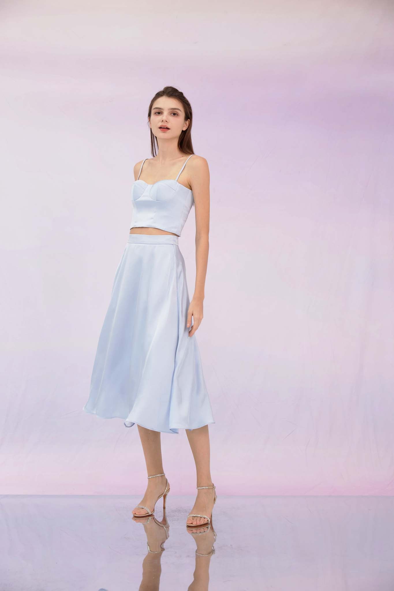 Jennifer Light Blue A-line Skirt