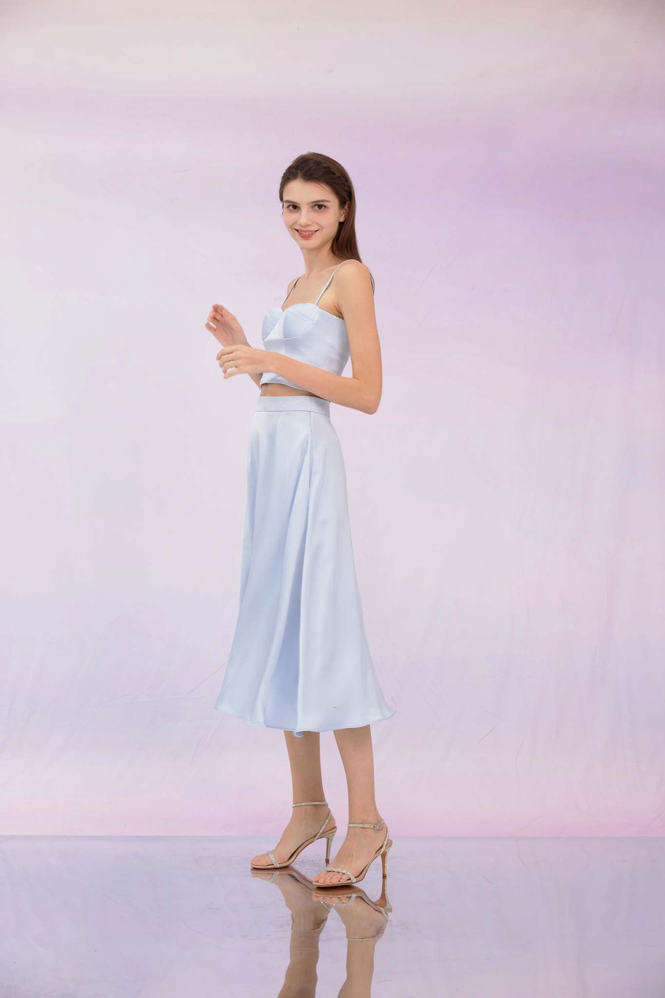 Jennifer Light Blue A-line Skirt
