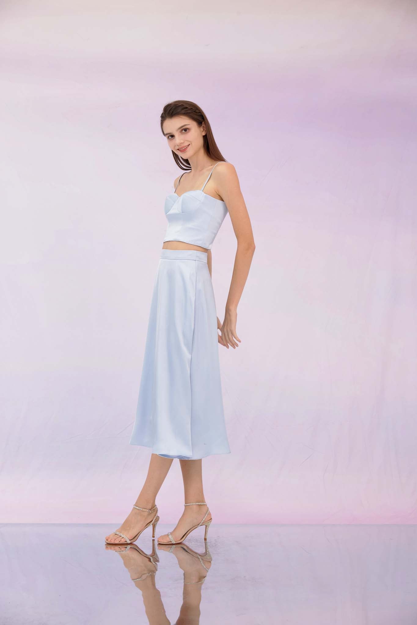 Jennifer Light Blue A-line Skirt
