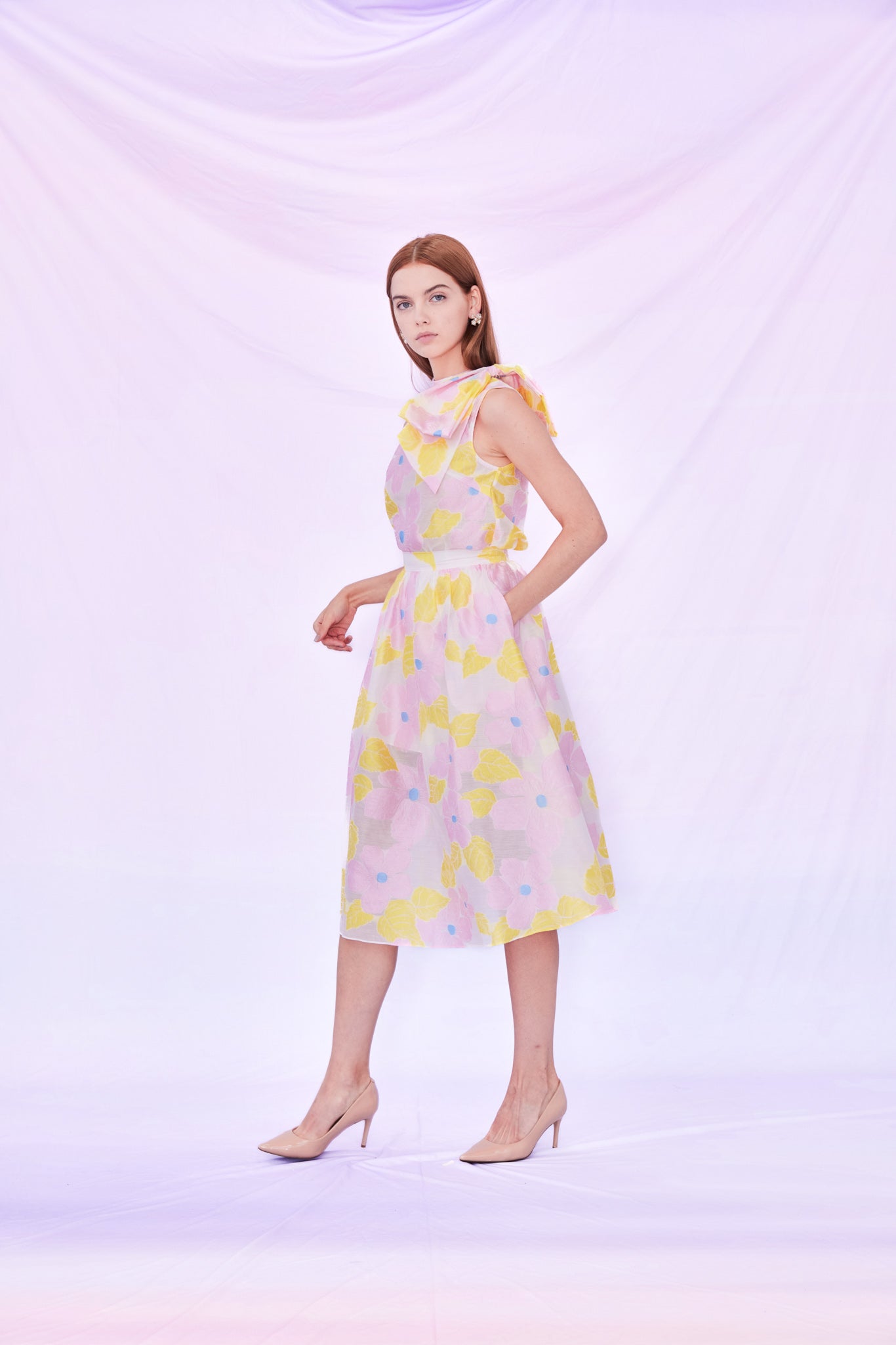 Fiona Yellow Pink Flower Top