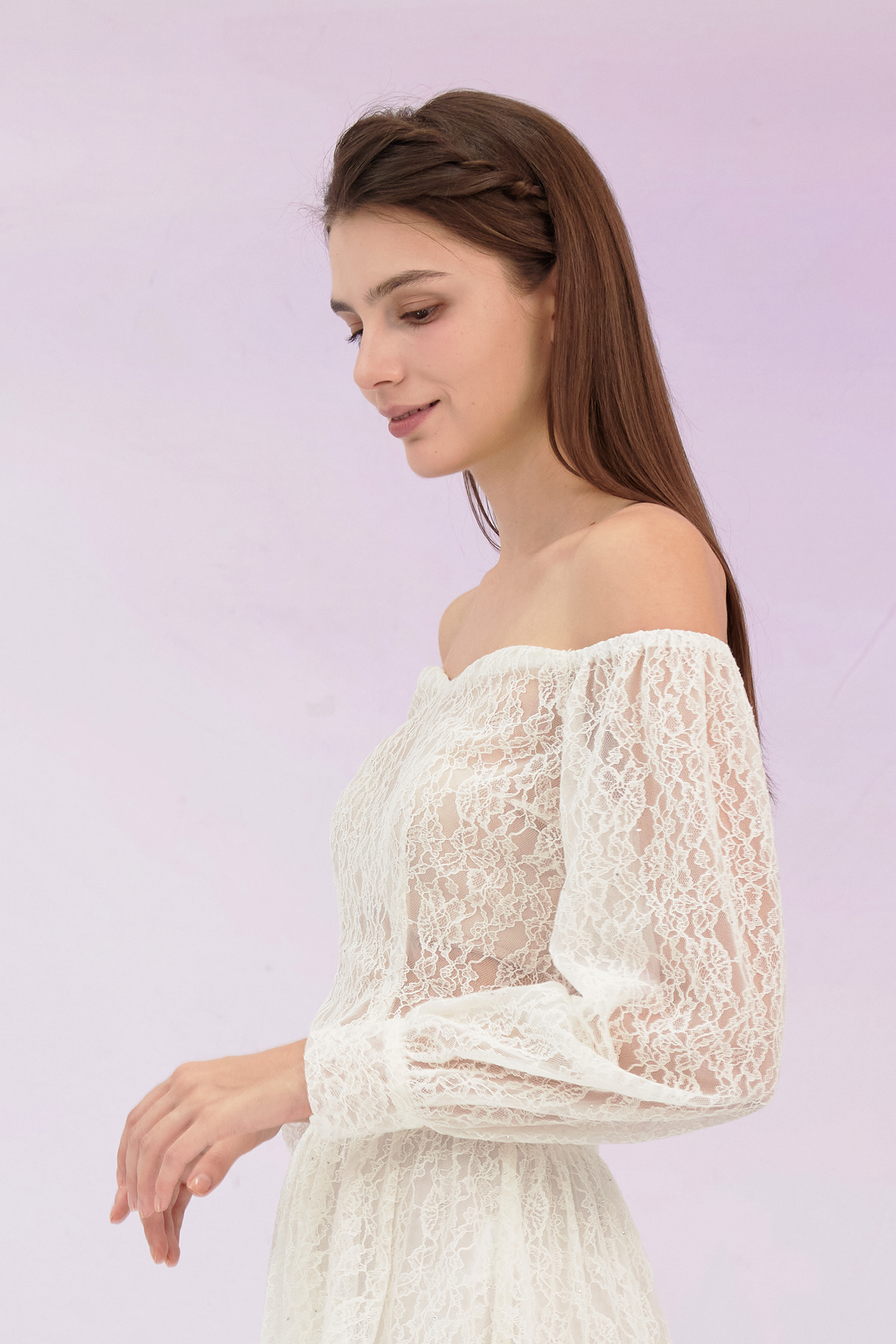 Ginia White Lace Drop Shoulder Top