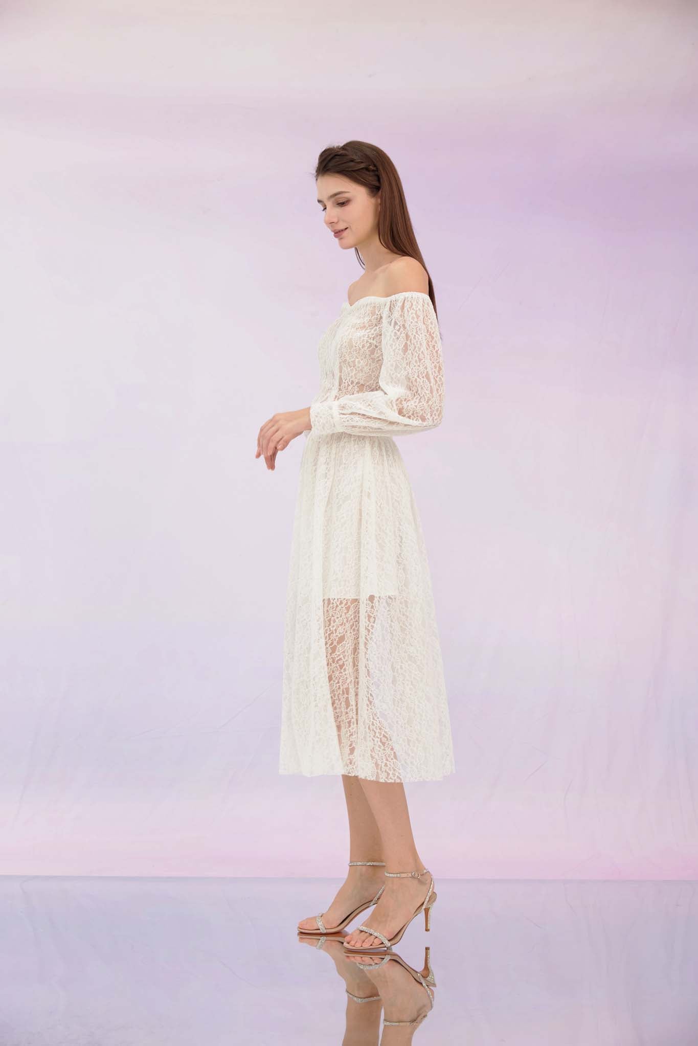 Ginia White Lace Skirt