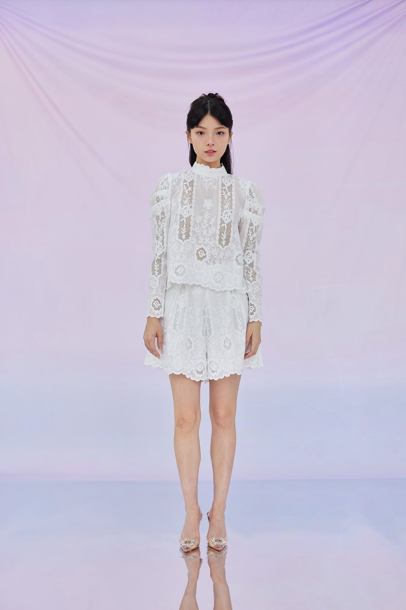 Grethel White Lace Short