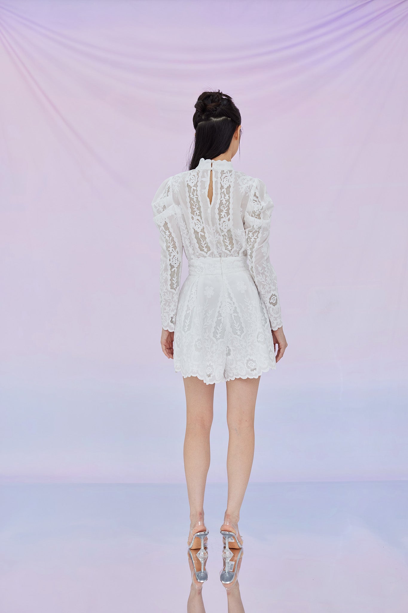 Grethel White Lace Short