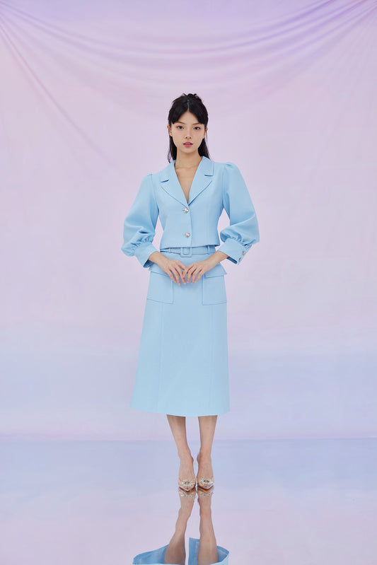 Galiana Blue Midi Skirt