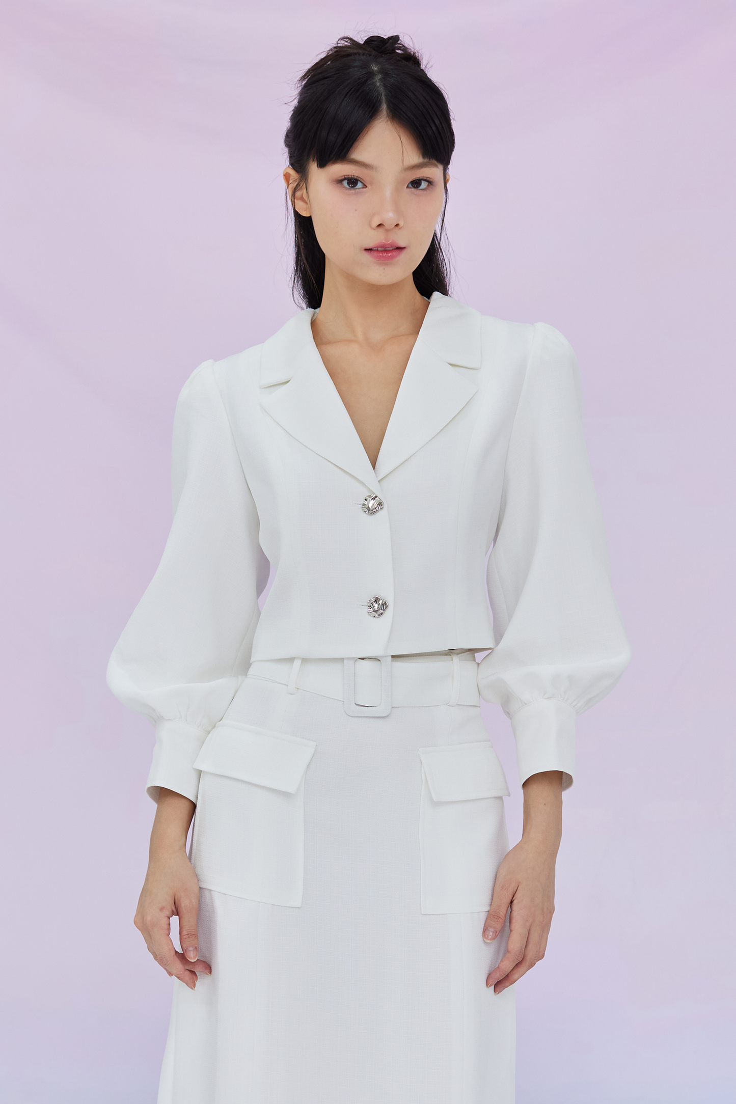 Galiana White Puffy Sleeve Top