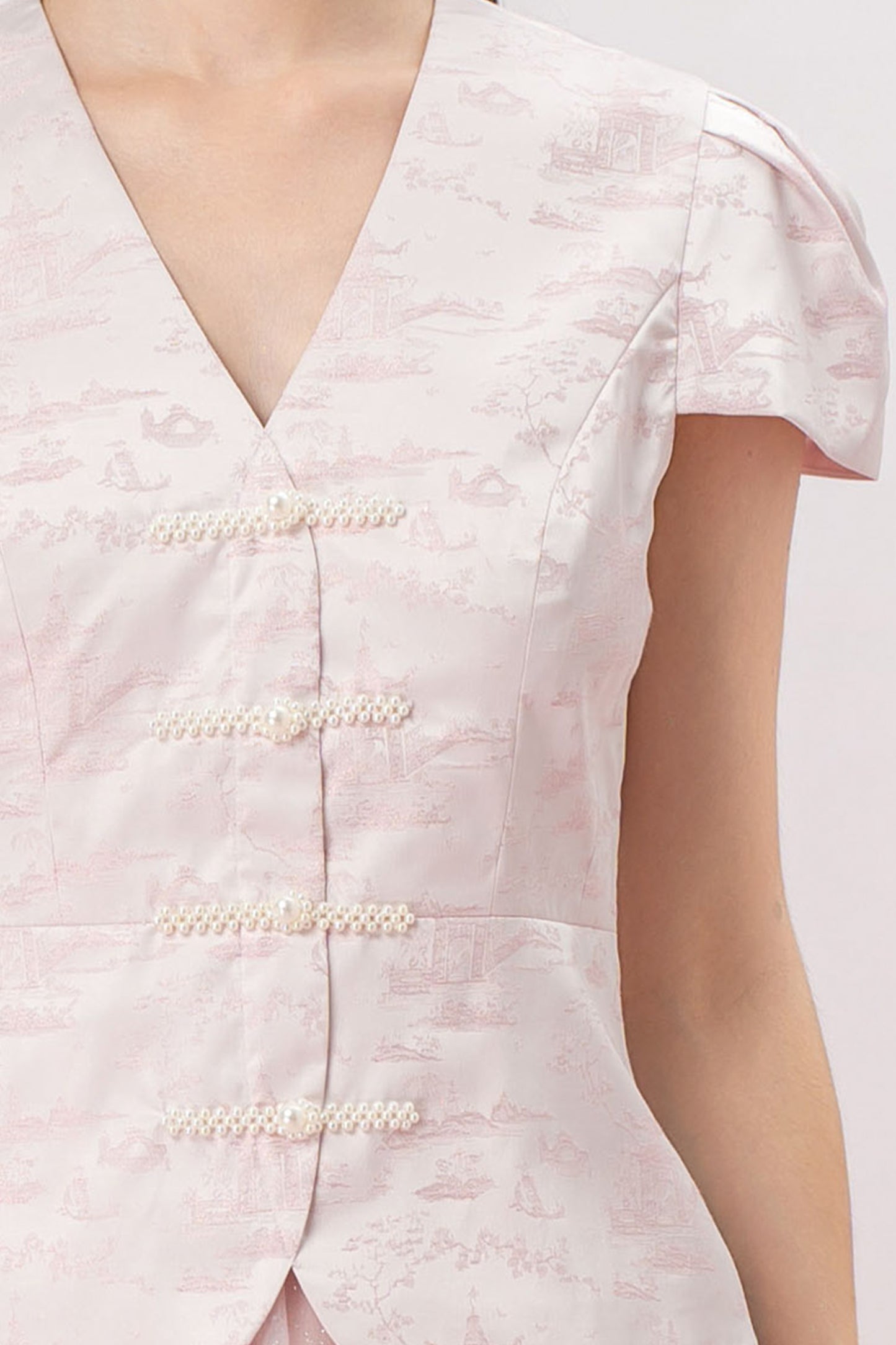 Genna Pink Jacquard Top