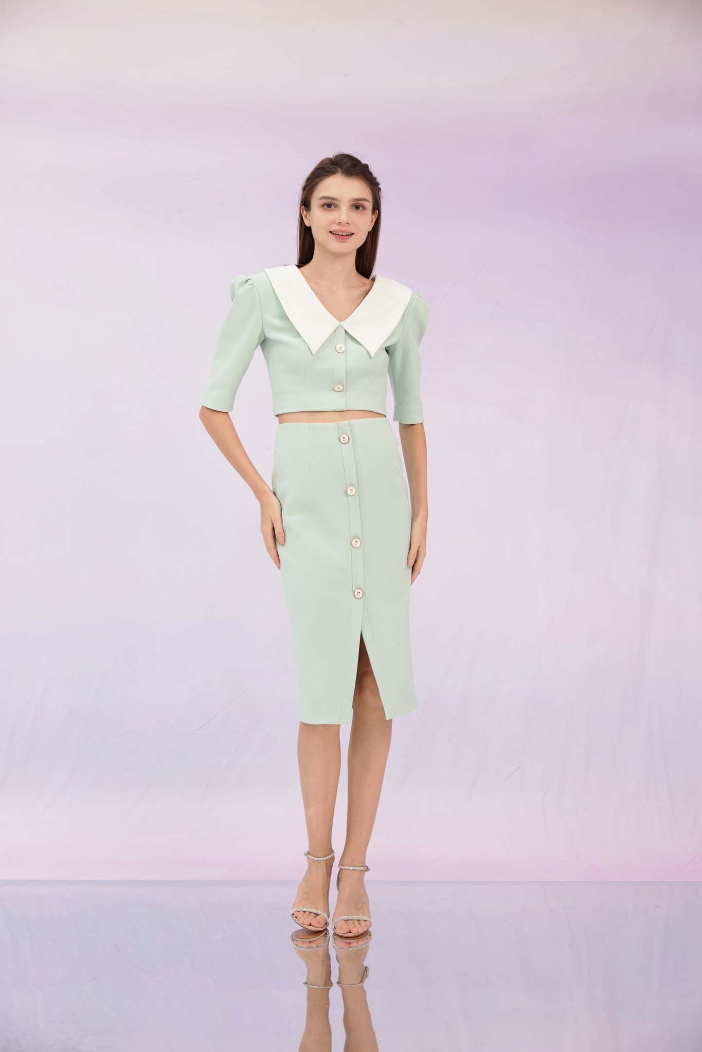 Gerilynn Mint Pencil Skirt