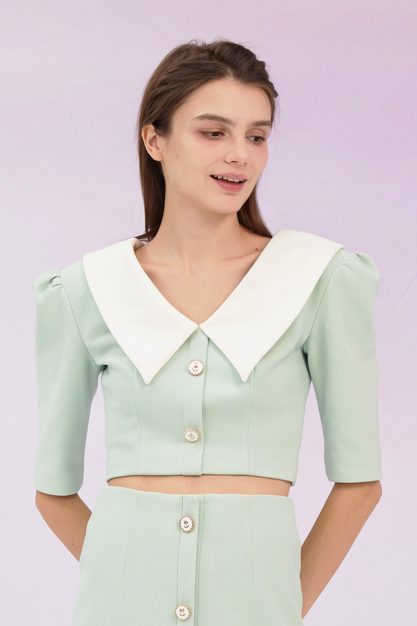 Gerilynn Mint Puffy Sleeve Top