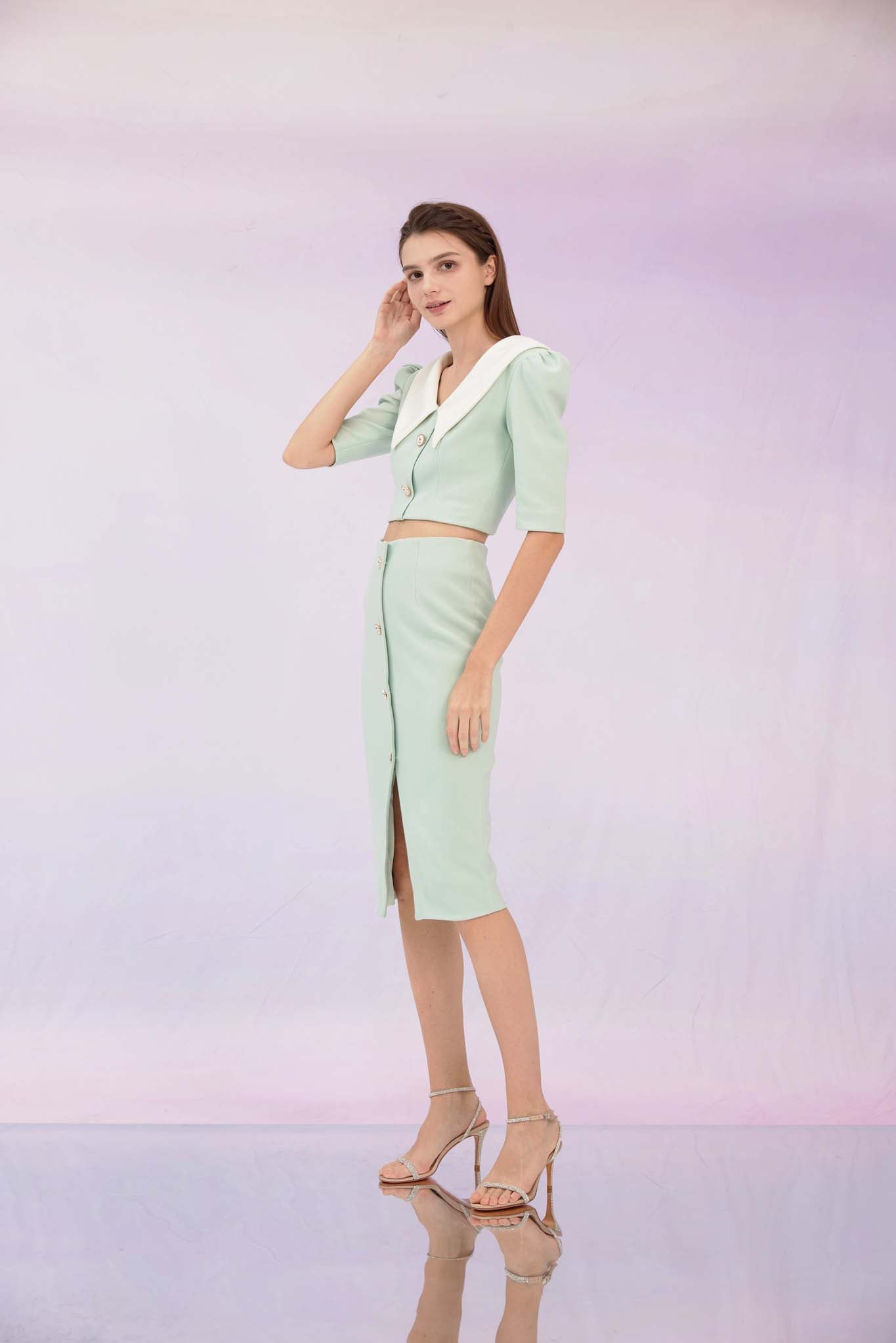 Gerilynn Mint Pencil Skirt
