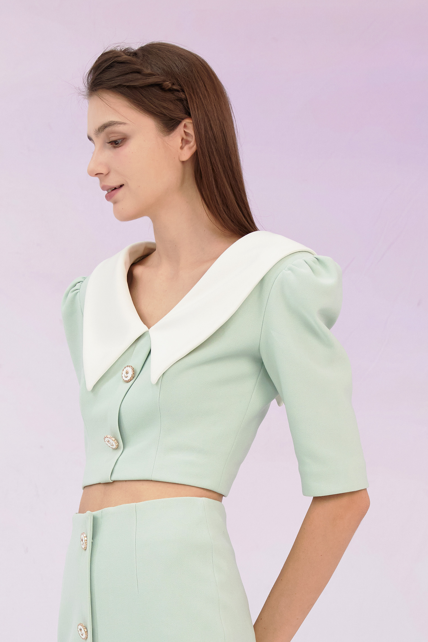 Gerilynn Mint Puffy Sleeve Top