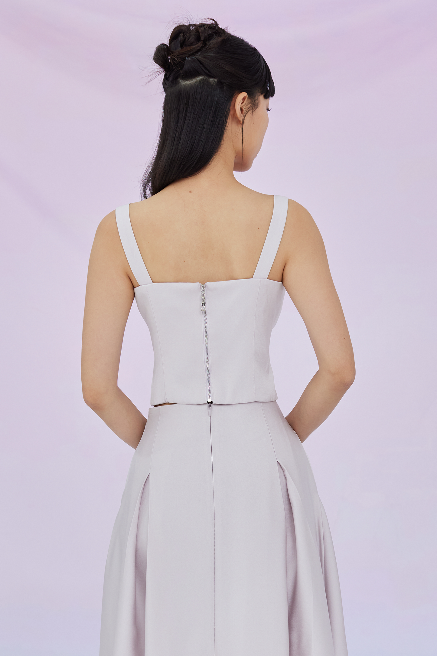 Giovana Lilac Jacquard Padded Top