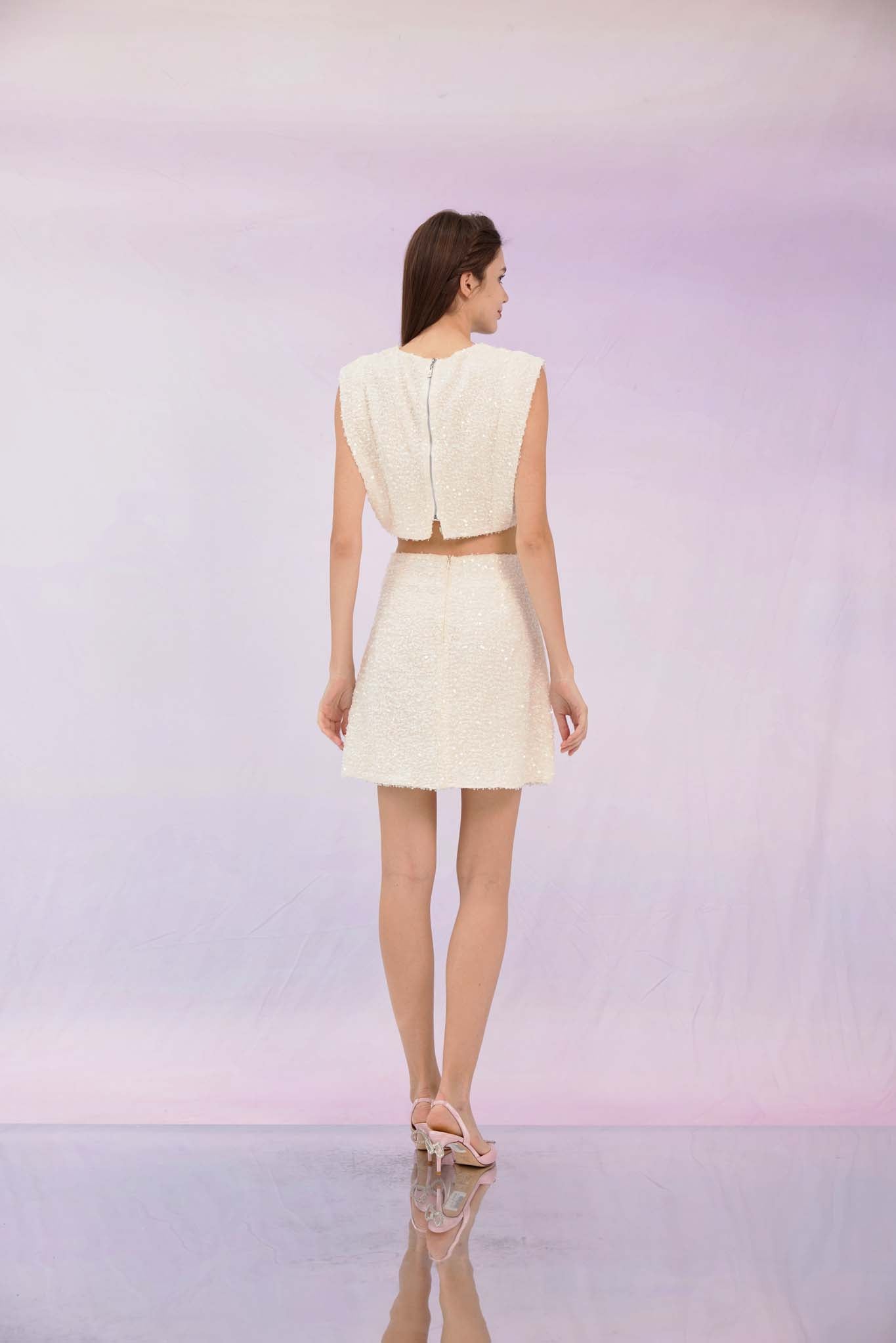 Gavriella Light Pink Sequin Skirt