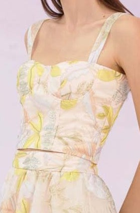 Gabi Pink Emb Mesh Bustier Top