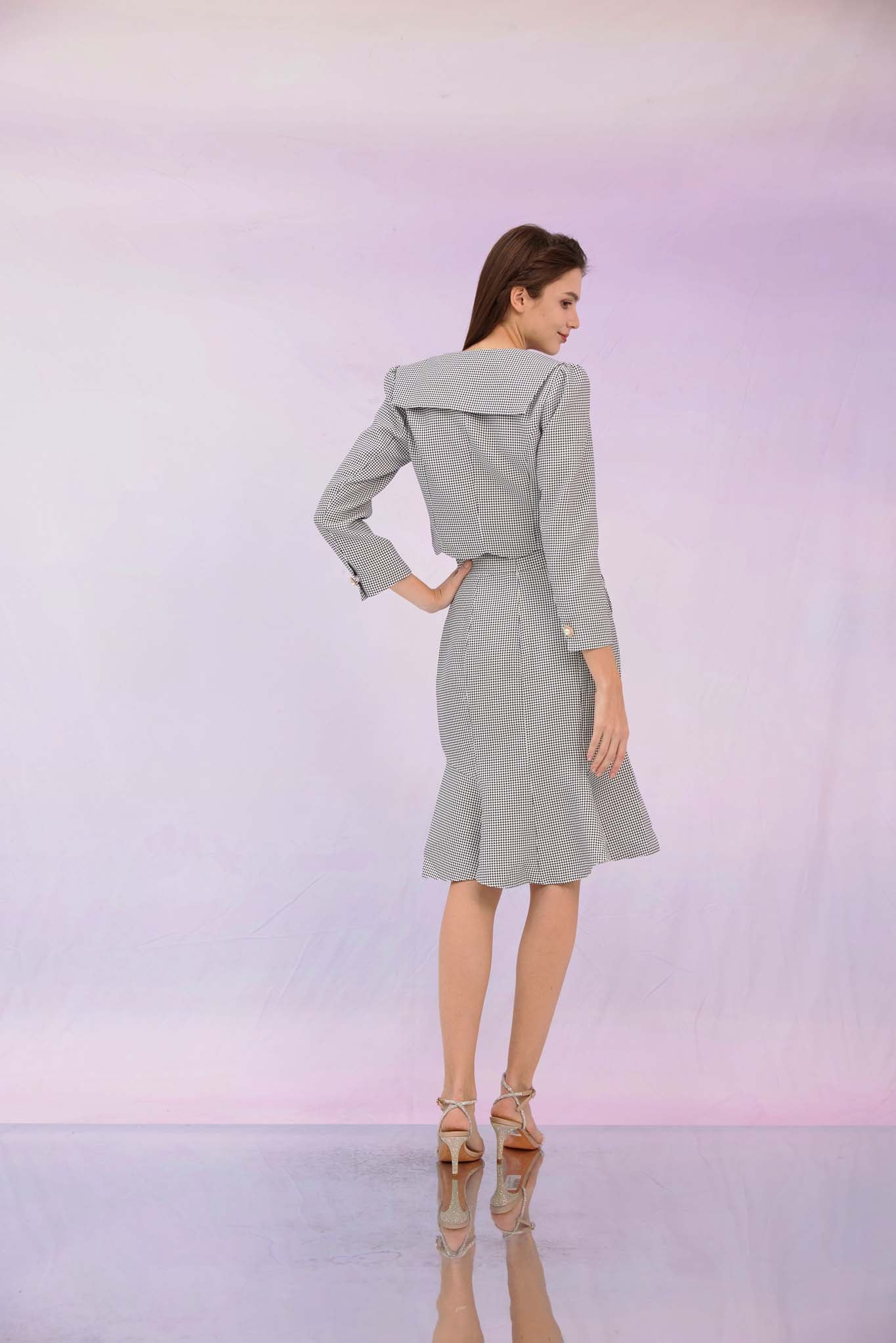 Giorgina Black White Tweed Skirt